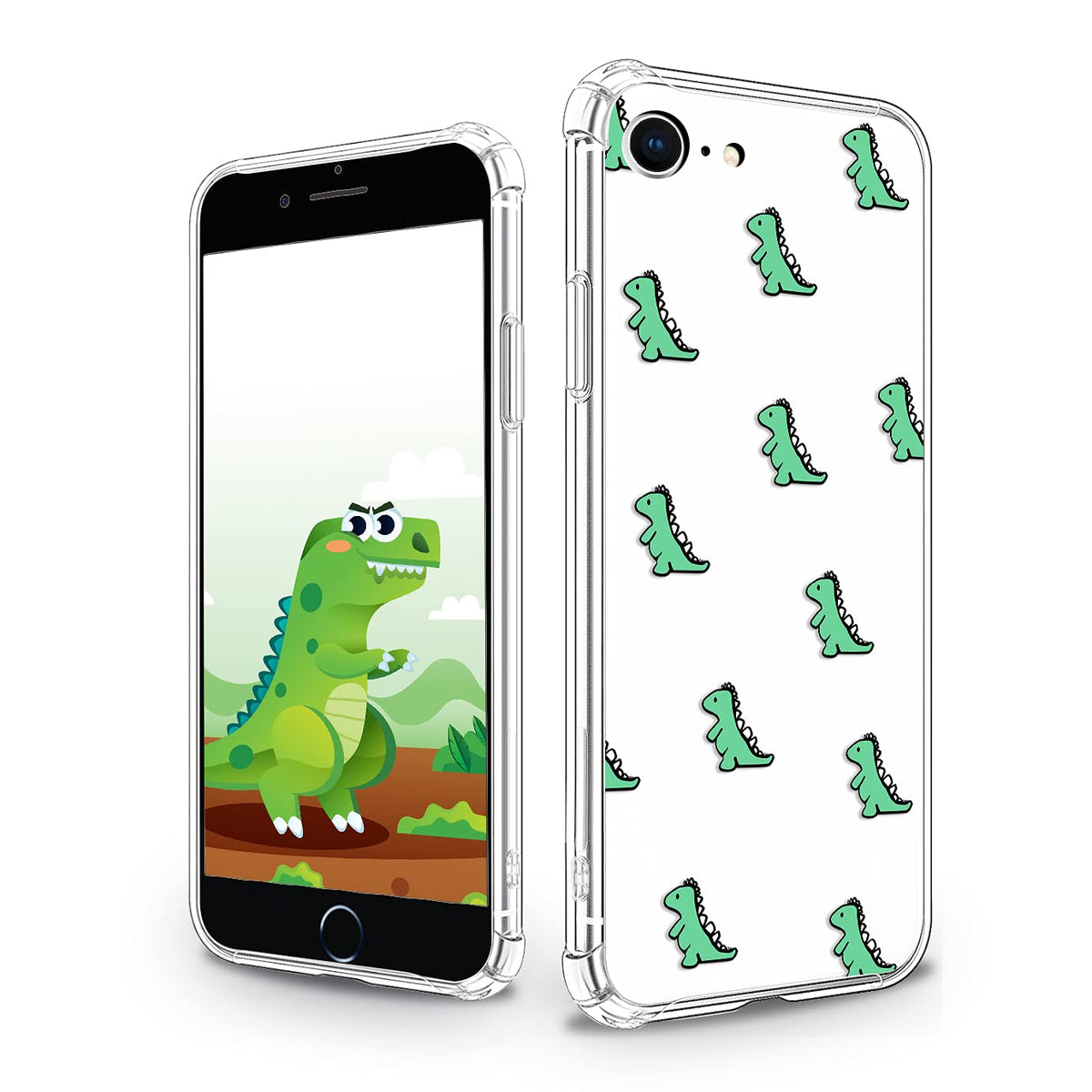 Yespure Clear Case For Iphone Se 2&3/Dinosaur Designed For Iphone 7 Case/Iphone 8 Cute Case With Soft Tpu Anti Yellow Anti Scrat