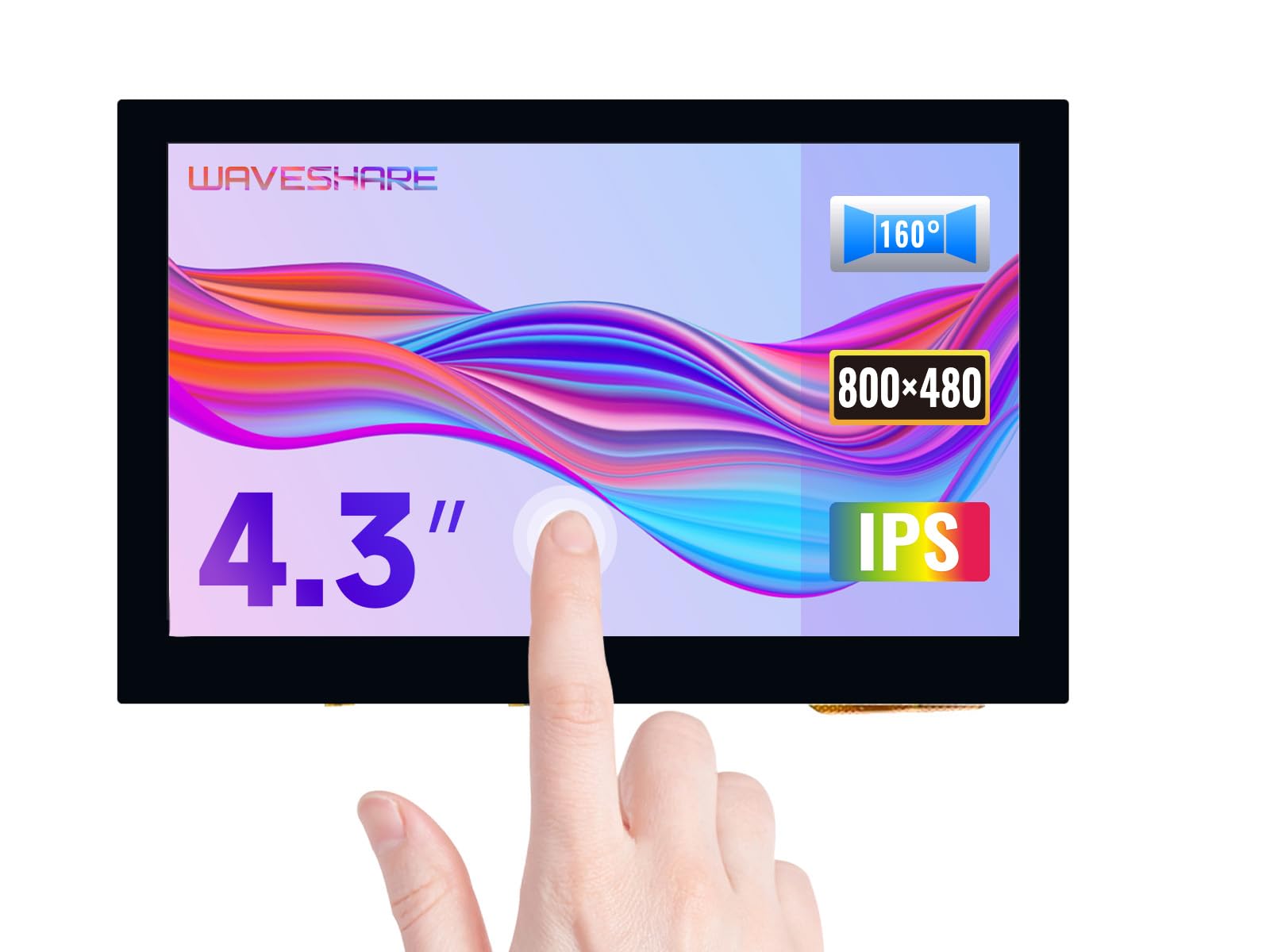 waveshare 4.3inch Capacitive Touch Display Compatible with Raspberry Pi 5/4B/3B+/3A+/3B/2B/B+/A+/CM3/3+/4 800  480 Resolution IP