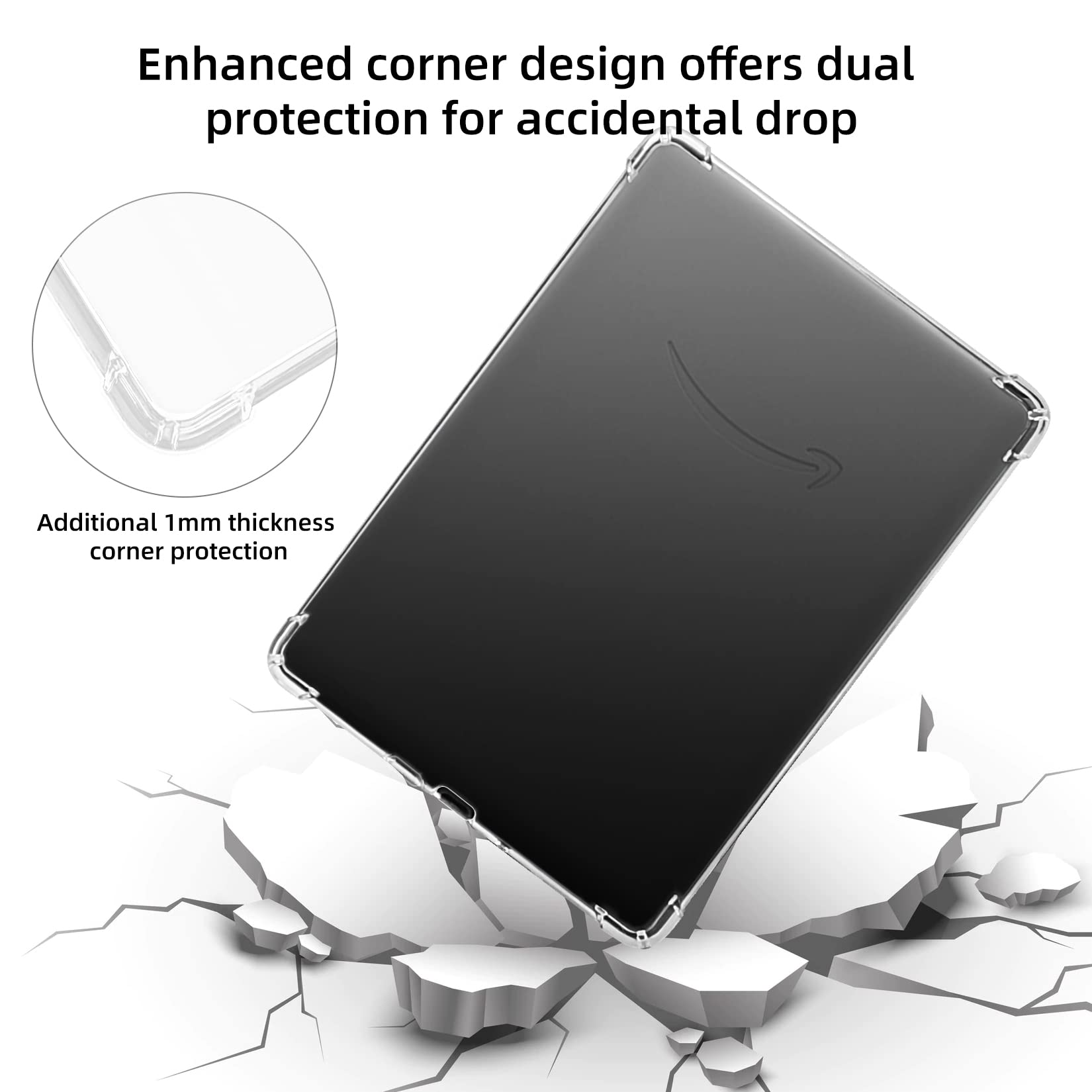 Walnew Clear Case For 6.8    Kindle Paperwhite M2L3Ek / M2L4Ek, Soft Transparent Tpu Cover With Enhanced Corners For Kindle Pape