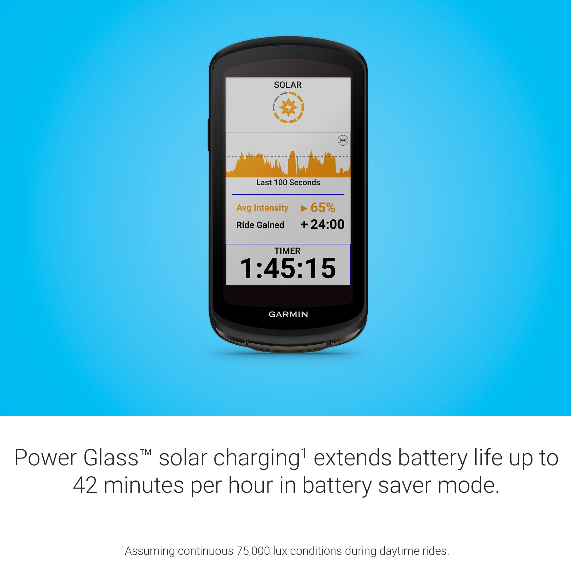 Garmin Edge 1040 Solar, Gps Bike Computer With Solar Charging Capabilities, On And Off-Road, Spot-On Accuracy, Long-Lasting Batt