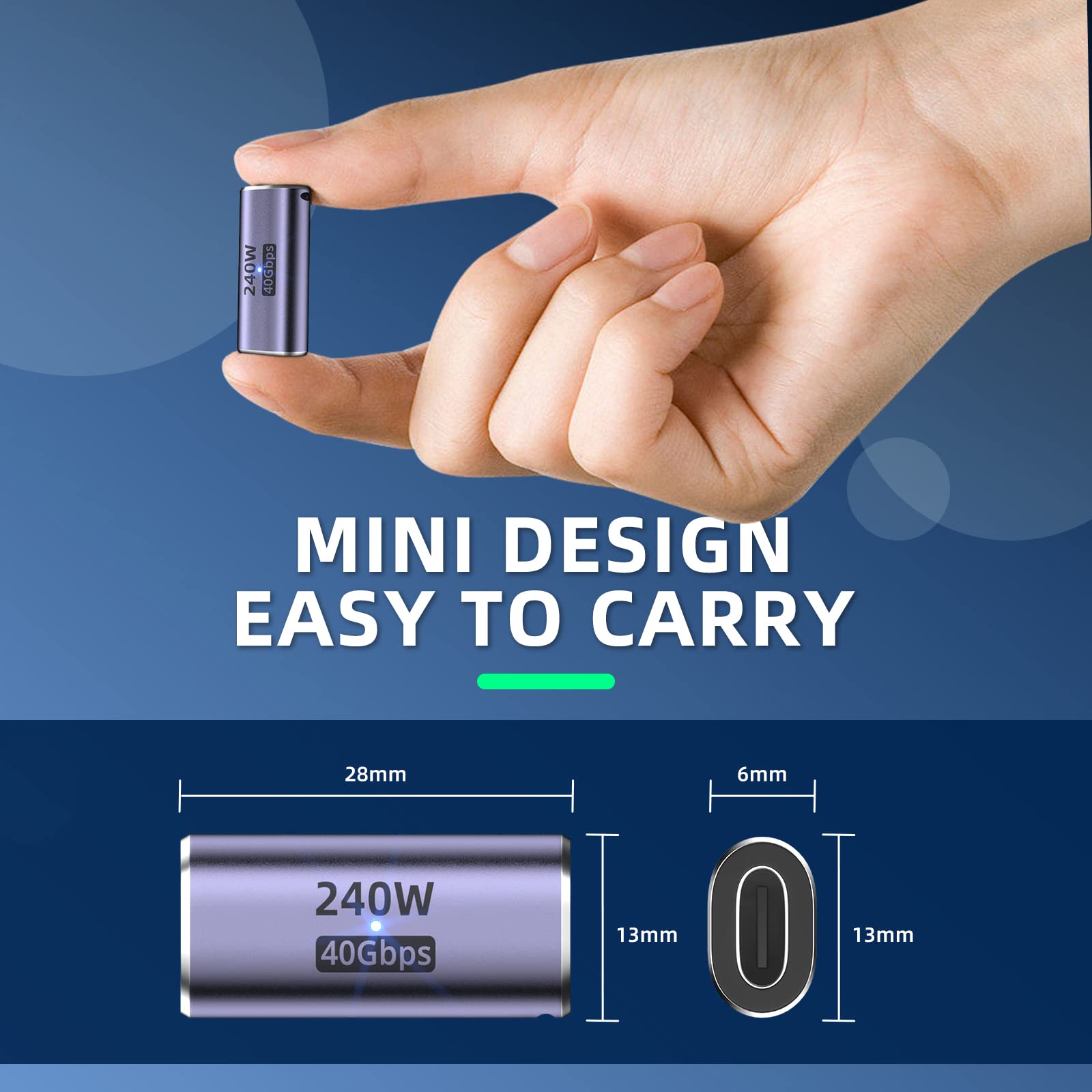 Duhesin Usb C Coupler (4 Pack)   Female To Female Adapter, Pd 240W, 40 Gbps, 8K 60Hz Video, Compatible With Thunderbolt 4/3, Macbook Pro/Air, Usb C Hub & More Type C Devices