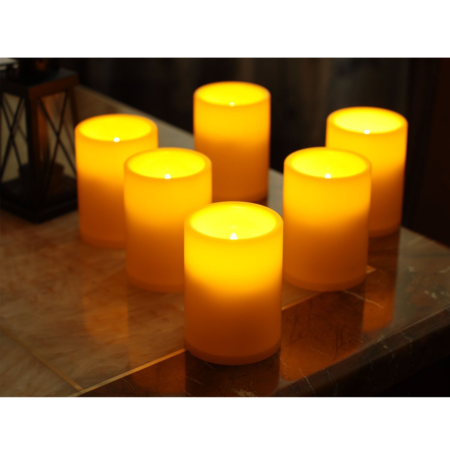 Flameless Flickering Plastic Led Candle, 6 Pack Battery Operated Pumpkin Color Remote Candle With Timer ,Fall, Autumn, Halloween