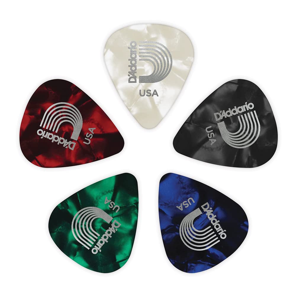 Daddario Celluloid Guitar Picks - Guitar Accessories - Guitar Picks For Acoustic Guitar, Electric Guitar, Bass Guitar - Natural