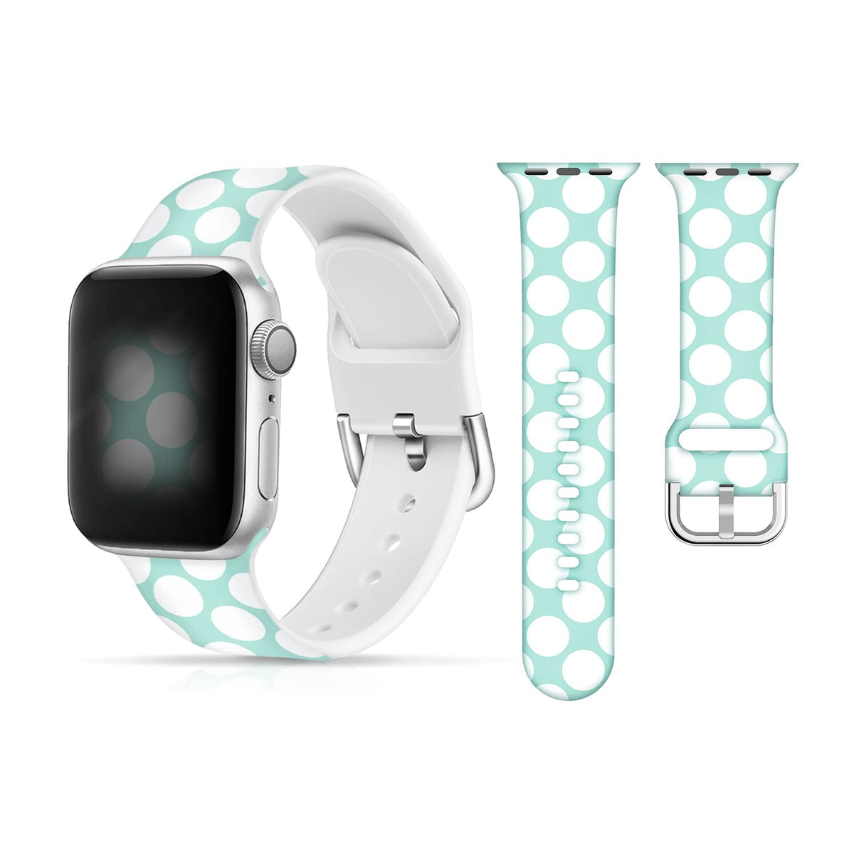 Light Blue Watch Band Compatible With 38Mm Apple Watch Bands For Women 40Mm 41Mm Soft Silicone Wristbands Replacement Strap With