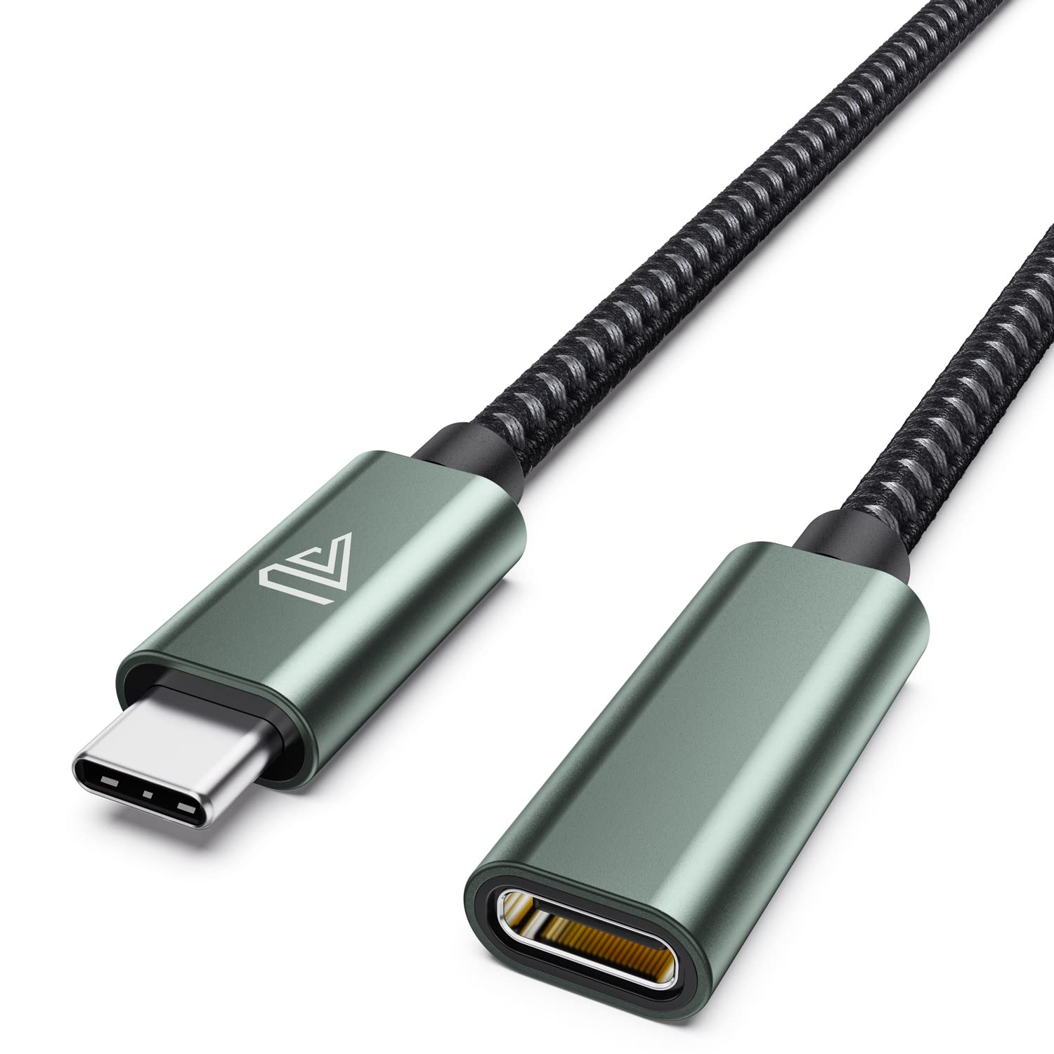 Faracent Usb Type C Extension Cable, (6Ft/1.8M) Usb 3.1 (5Gbps) Male To Female Extender Braided Data Cord For Macbook Air M2/ M1 Pro, Ipad Pro 2021, Surface, Samsung Galaxy S20/S10/S9 Blackish Green