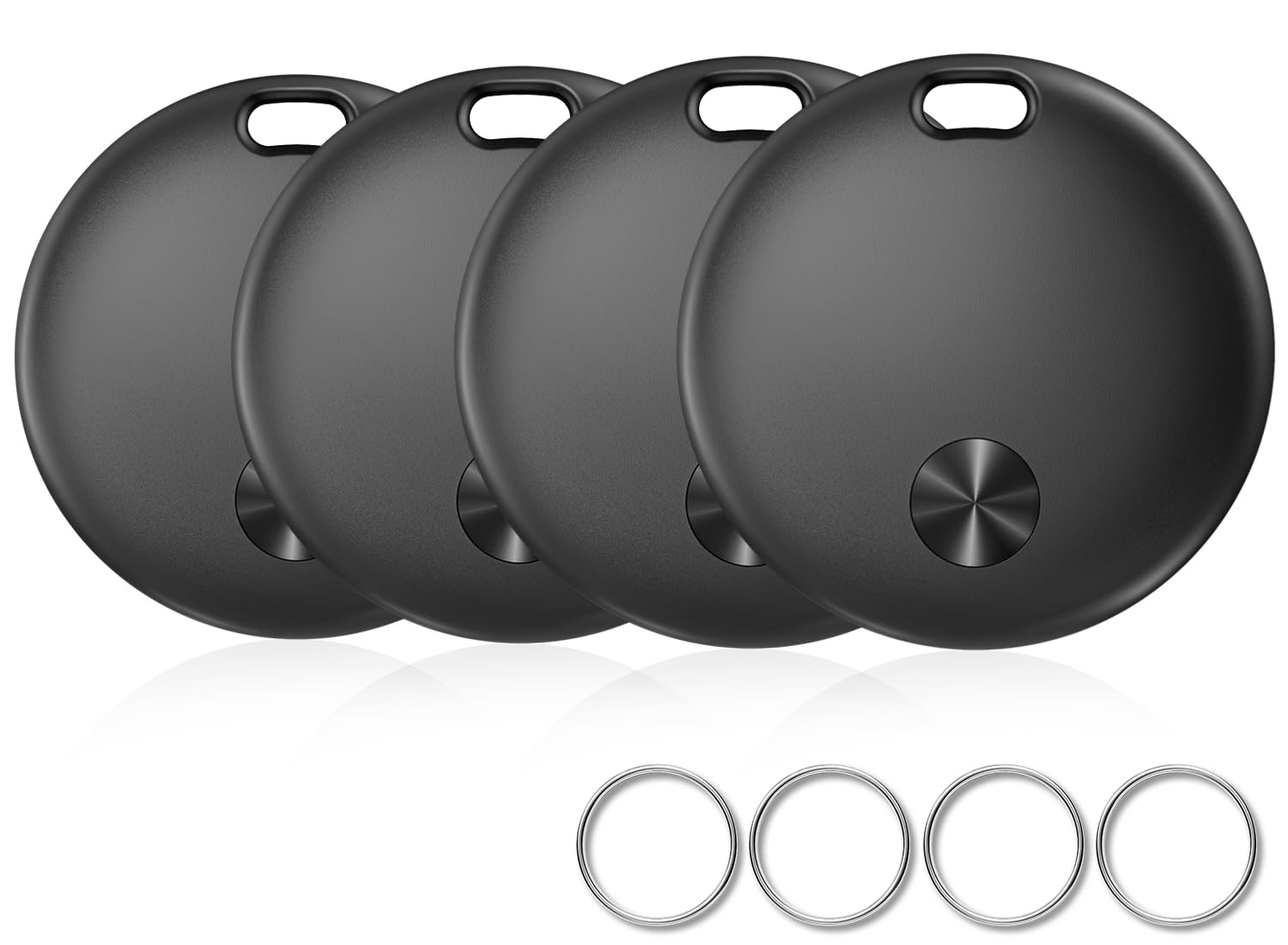 Air Tracker Tags- 4 Pack, New Bluetooth Tracker Works with Apple Find My APP (iOS Only), 92 dB Sound, Replaceable Battery, Smart