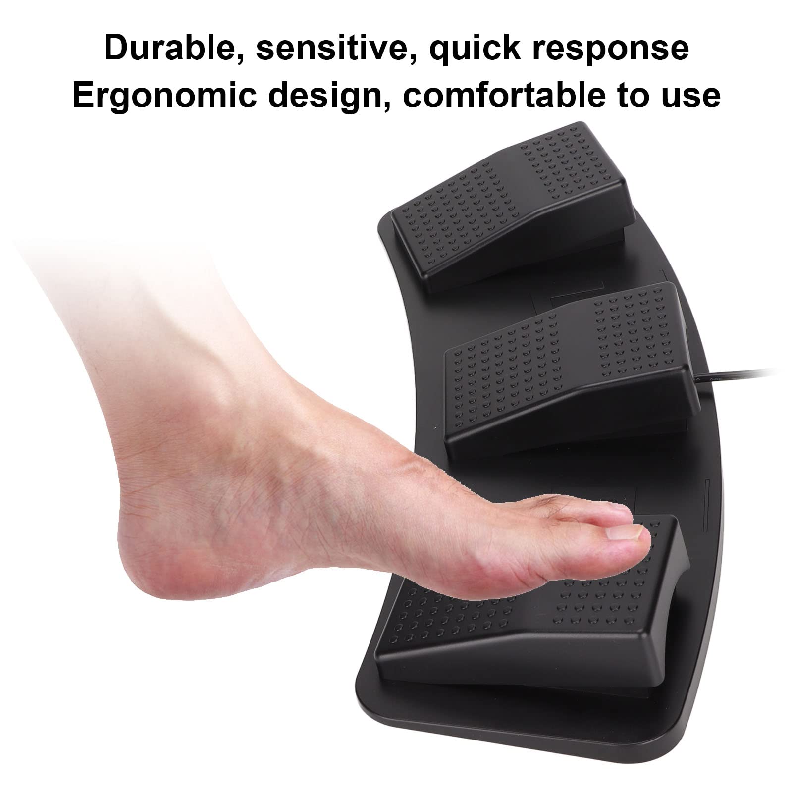 Usb Triple Foot Switch Pedal, Pc Triple Foot Switch Programmable Computer Computer Keyboard Multifunctional Ergonomic Triple Usb