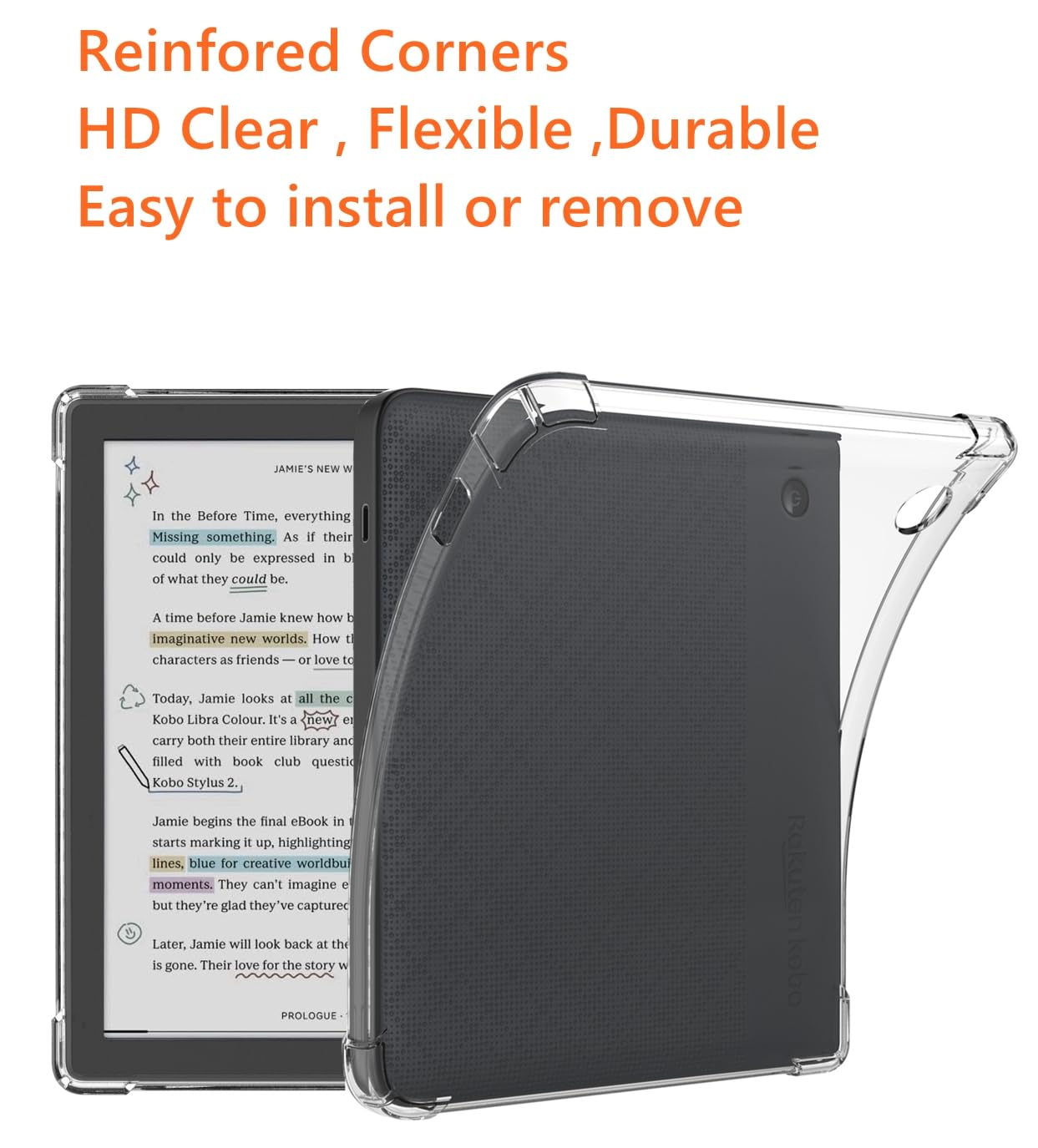 Zcooooool Case For Kobo Libra Colour/Kobo Libra 2 Ereader Case 7 Inch Reinforced Corners Cover/Libra Colour Case/Libra 2 Case