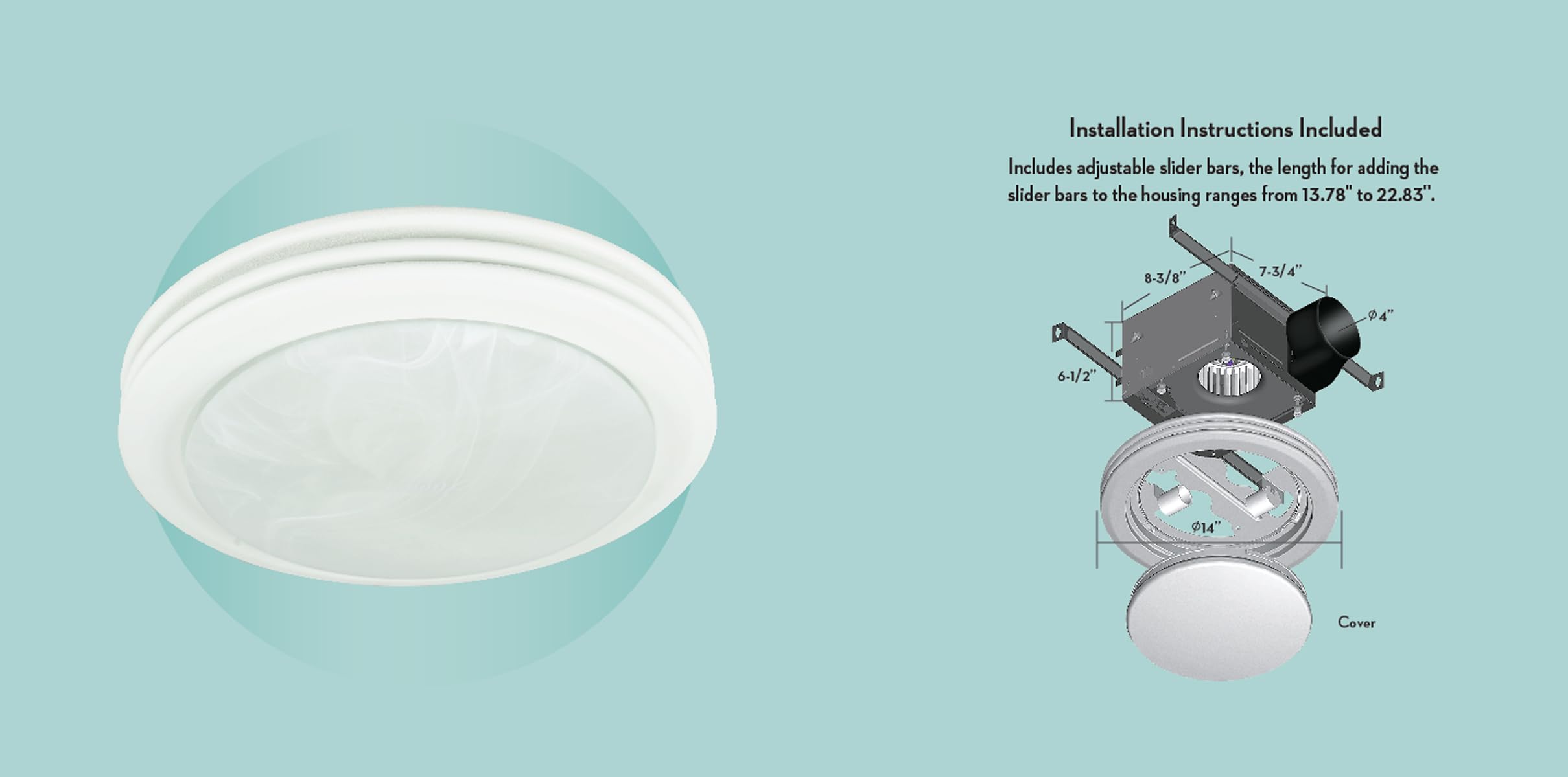 Good Housekeeping Yorkshire (90052) Decorative 80 Cfm 2.5 Sones Bathroom Ventilation Exhaust Fan With Lighting (Satin White)