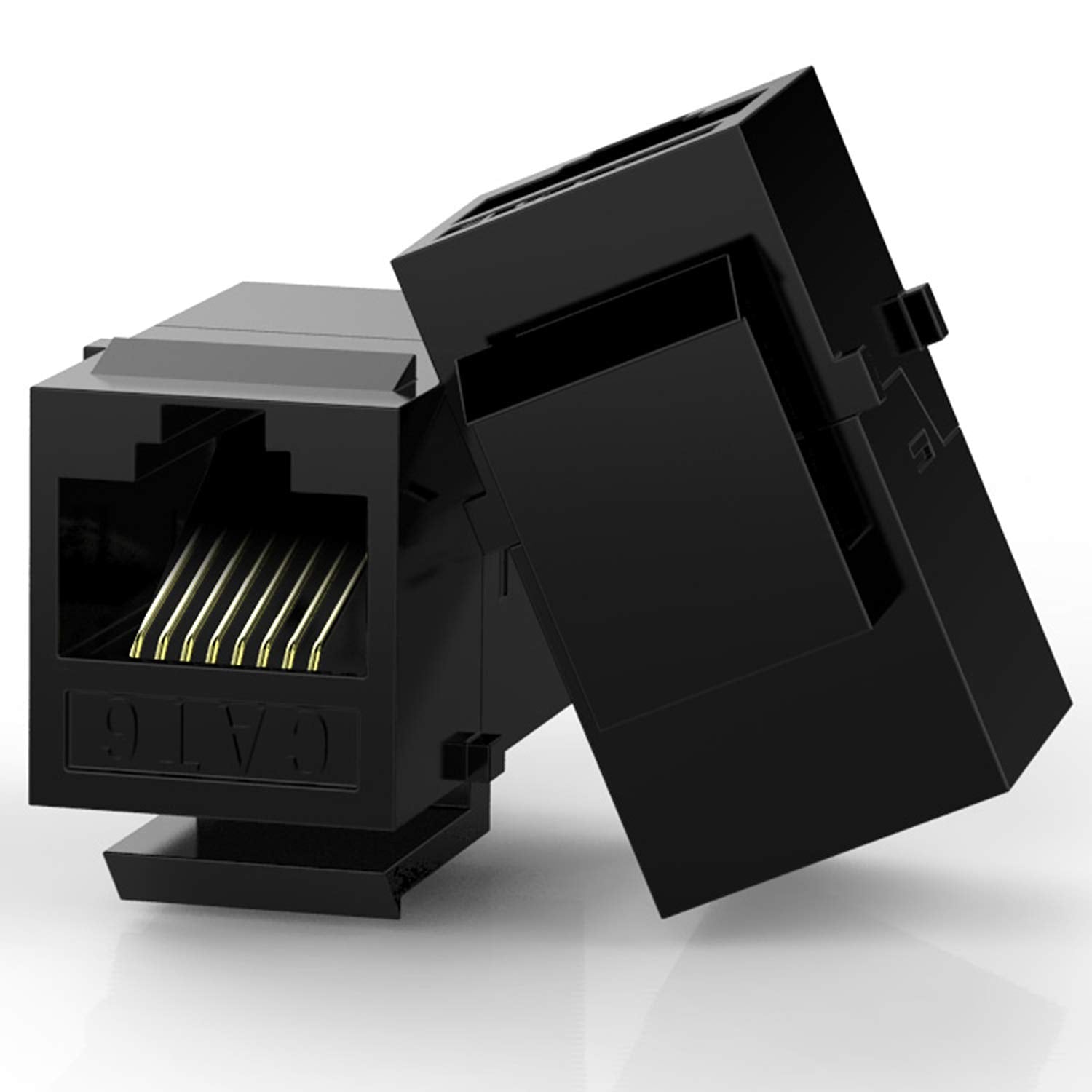 Deface Rj45 Coupler Cat6 Keystone Jack Inline Coupler Female To Female Insert Coupler 25 Pack Black