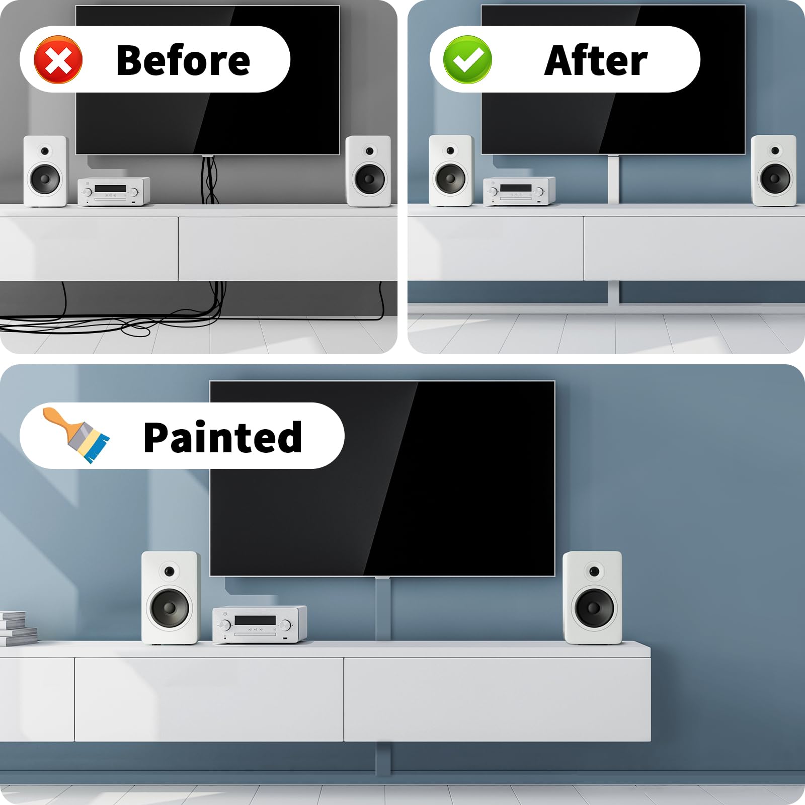 Extra Long Paintable Cord Cover Hider For Wall Mounted Tv   6X 39.4In Ttl 236In