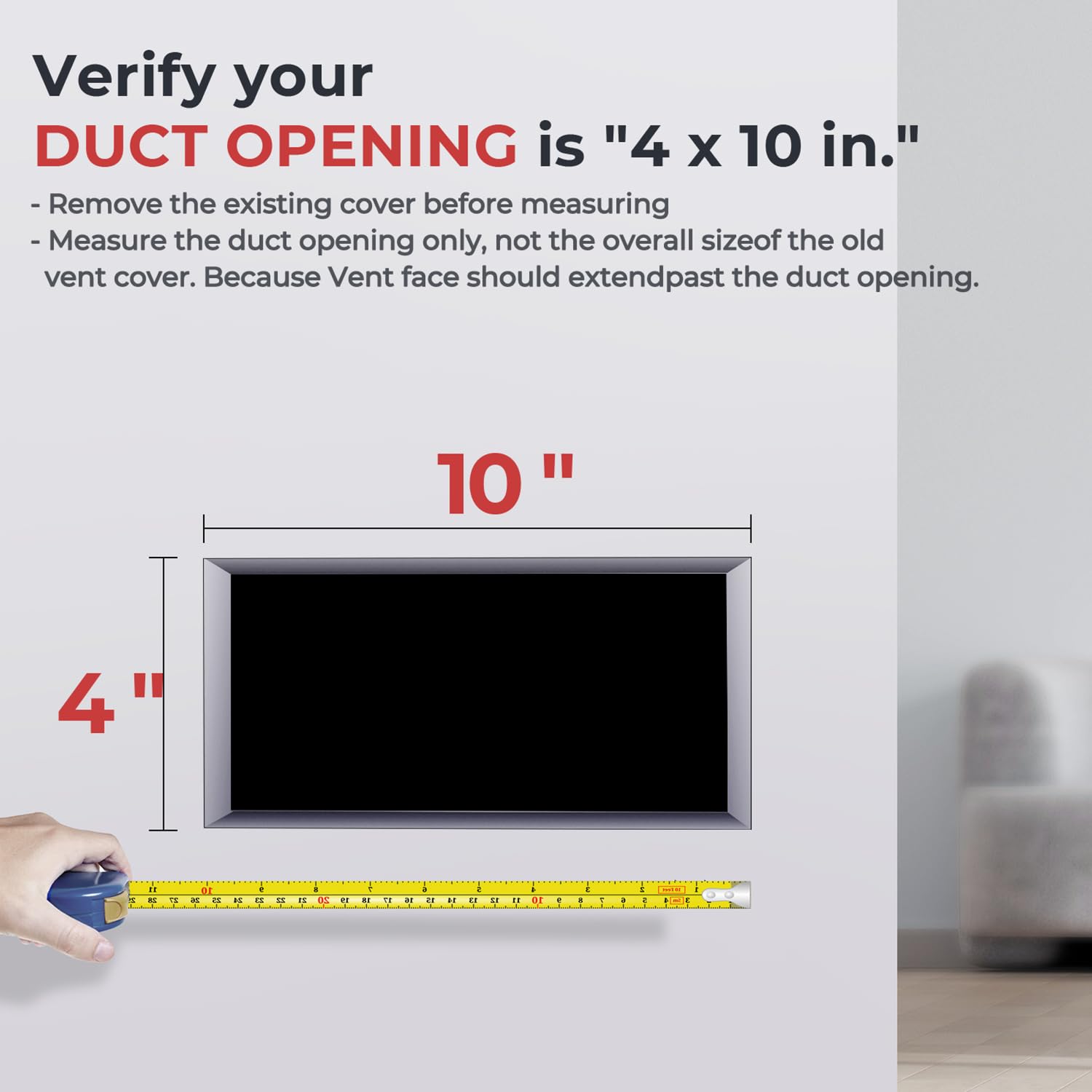 Biowind Quiet Register Booster Fan Fits 4  X 10  Register Holes, 10-Speed Smart Heating Cooling Ac Vent Fan With Remote Control