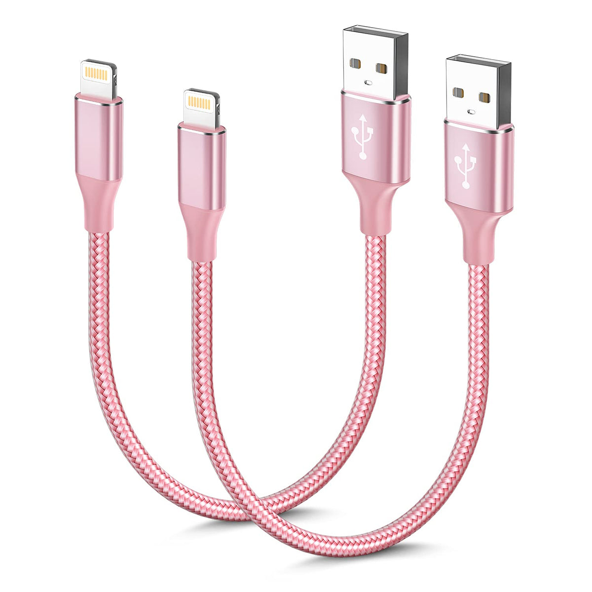 Short Iphone Charger(2Pack 1Ft) Apple Mfi Certified Lightning Cable Fast Charging Nylon Braided Phone Usb Charger Cord For Iphon