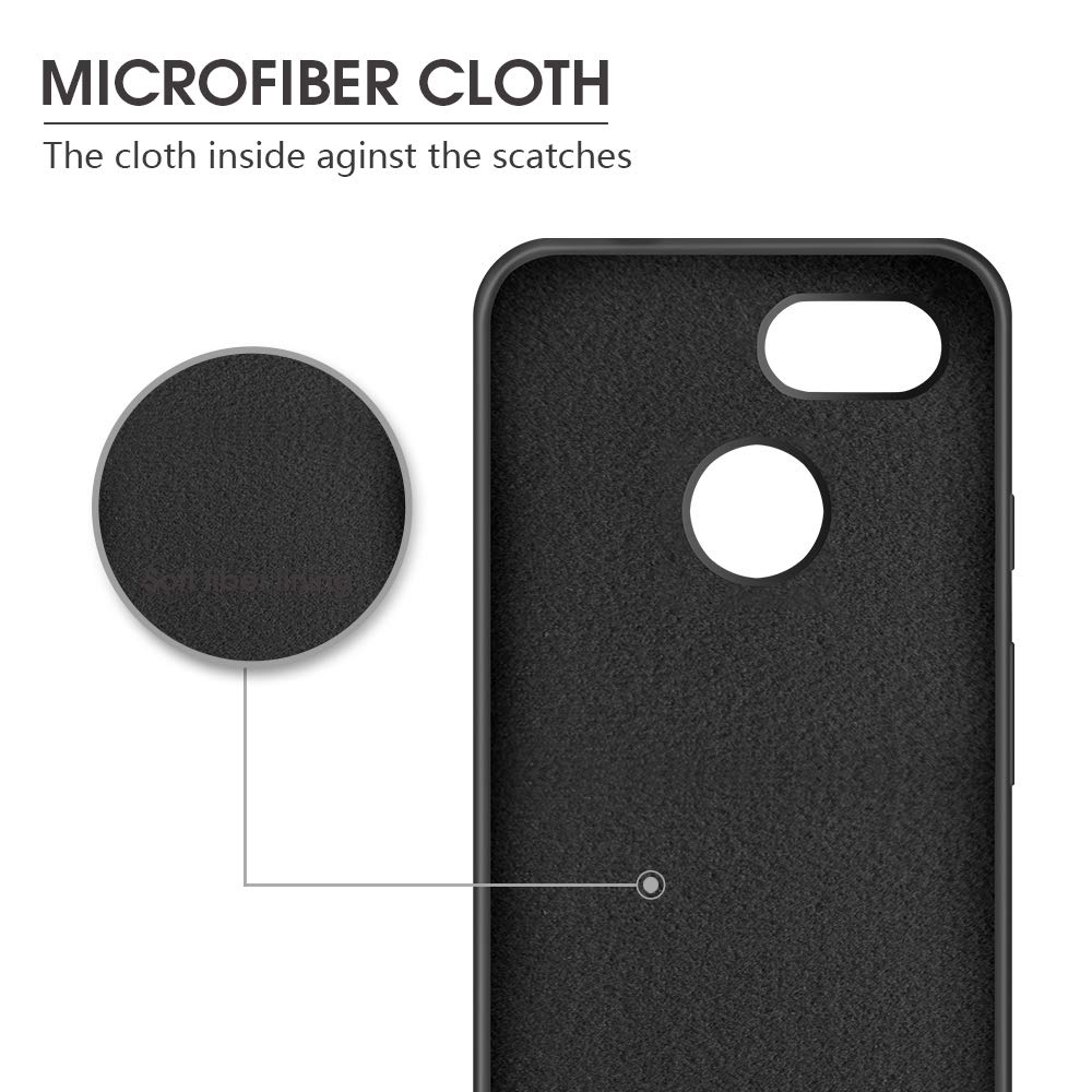 Abitku Pixel 3 Case, Pixel 3 Phone Case, Thicken Silicone Gel Rubber Case Soft Microfiber Cloth Lining Cushion Compatible For Go