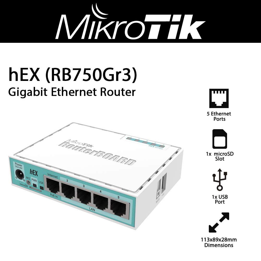 Mikrotik Hex Rb750Gr3 5-Port Ethernet Gigabit Router