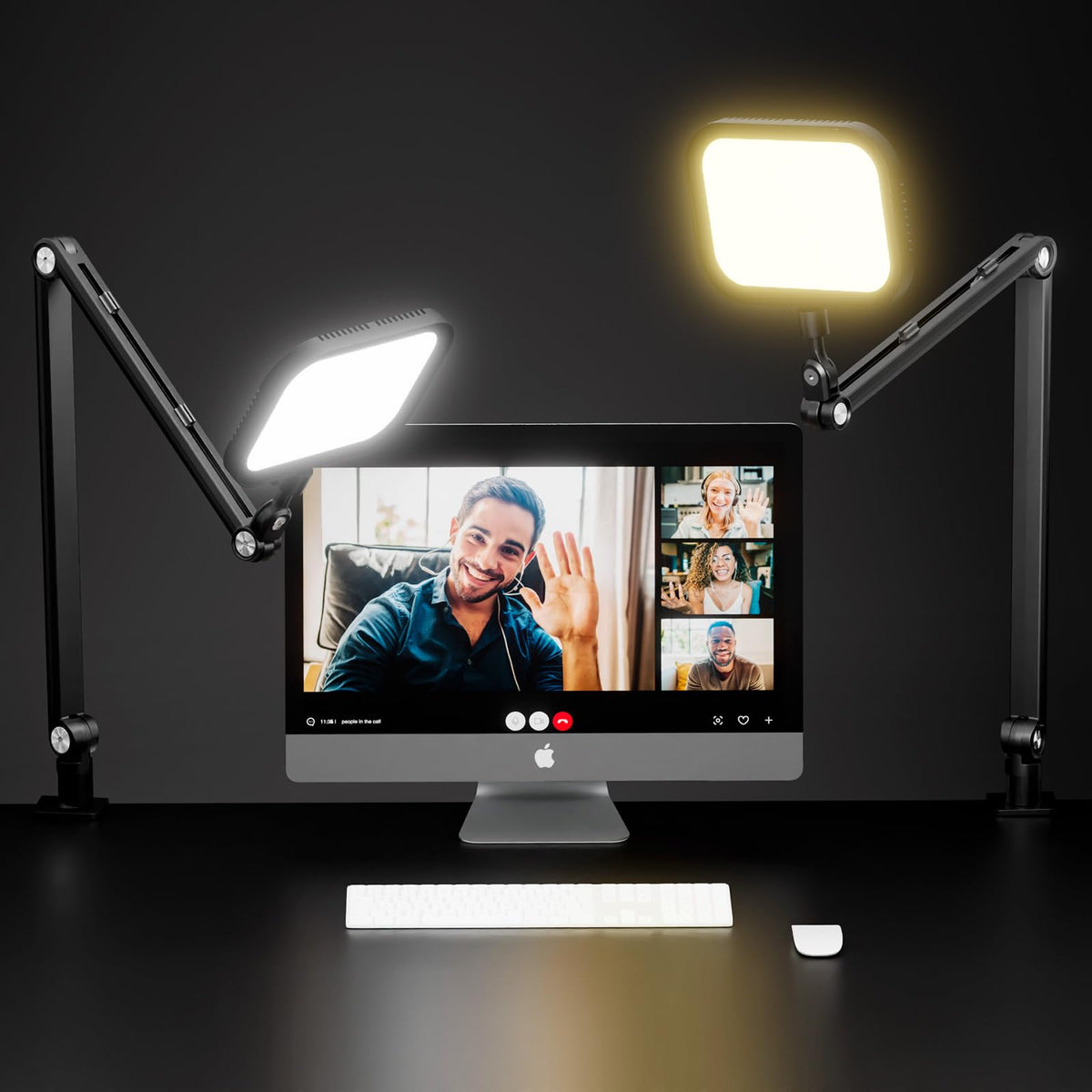 Apexel Desk Video Conference Light For Zoom Meeting, Webcam Light With C Clamp, 360 Rotate & Adjust Arm, Desk Zoom Light For Hom