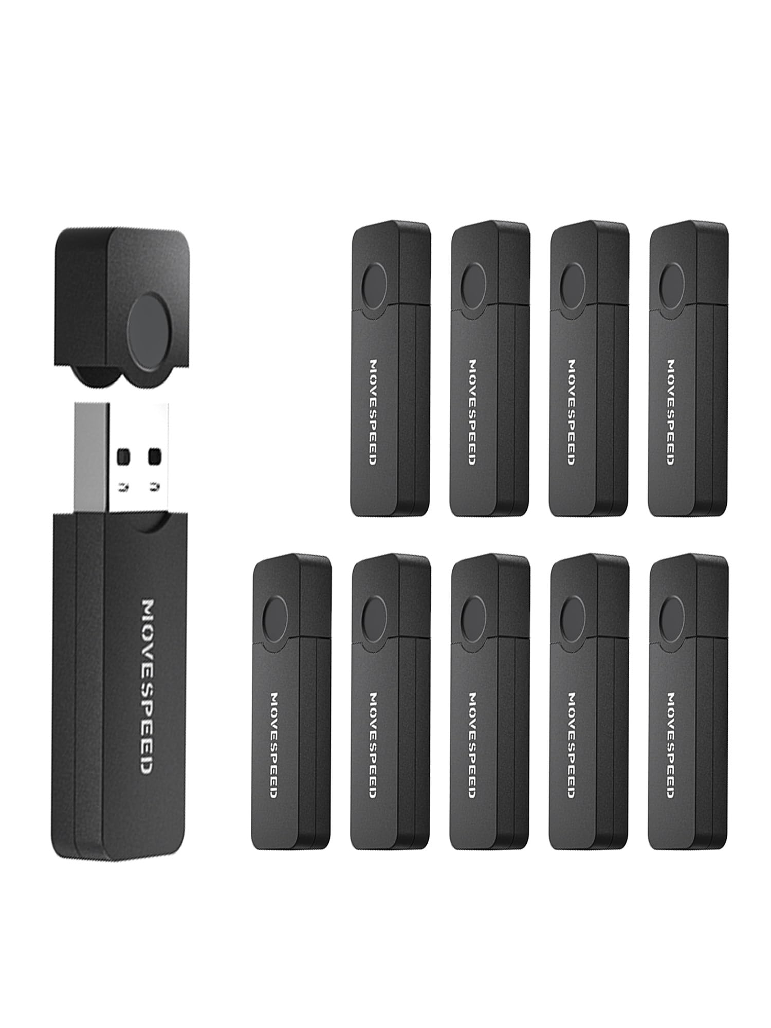 Movepeed 64Gb Flash Drive Pack 10, Bulk Usb 2.0 Flash Drives With Storage Box And Label Stickers, Thumb Drive For Office Data Tr