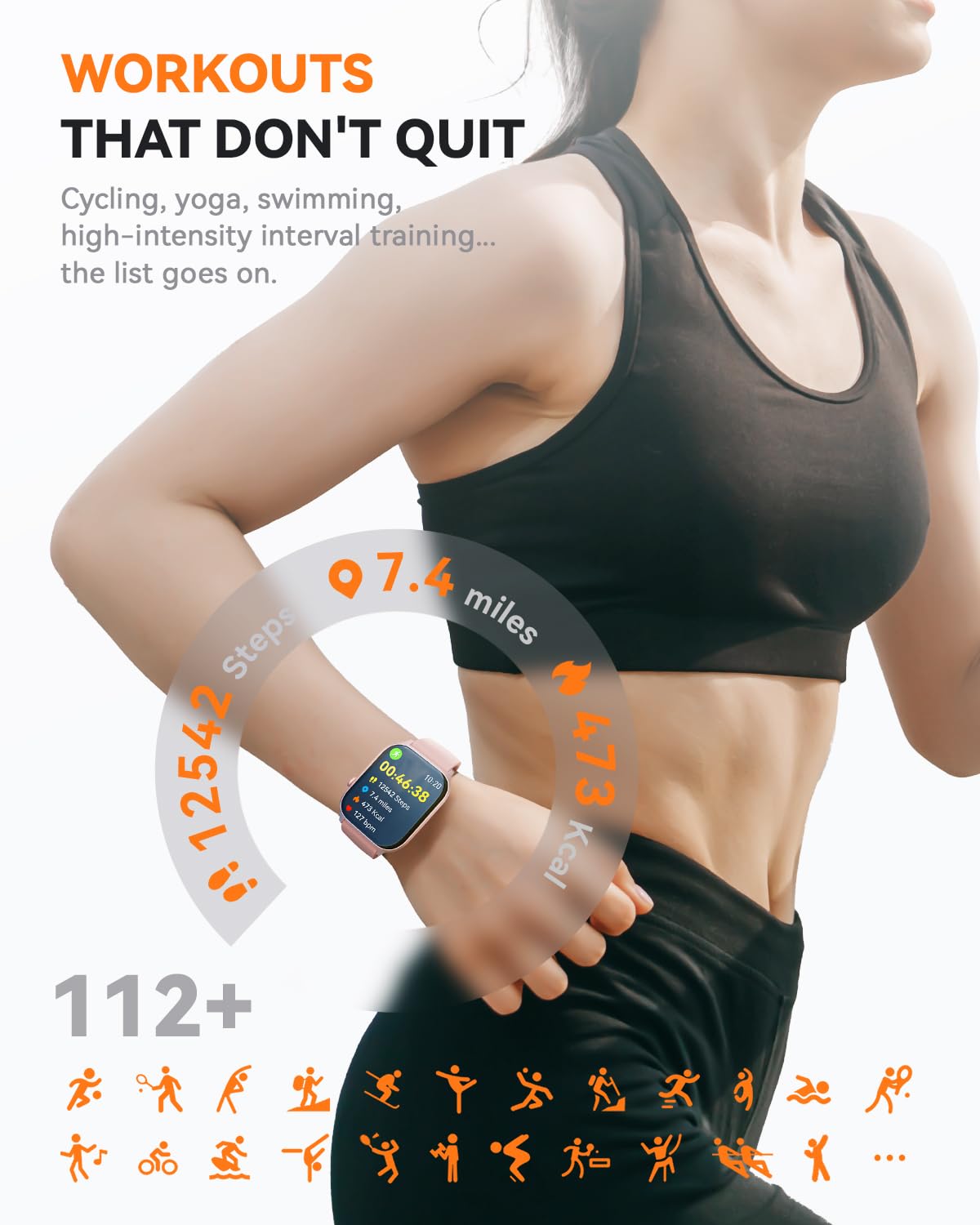 Paybay Smart Watch For Men Women- Answer/Make Call, 2025 Ip68 Waterproof Fitness Tracker Watch With Sleep Monitor Step Counter A