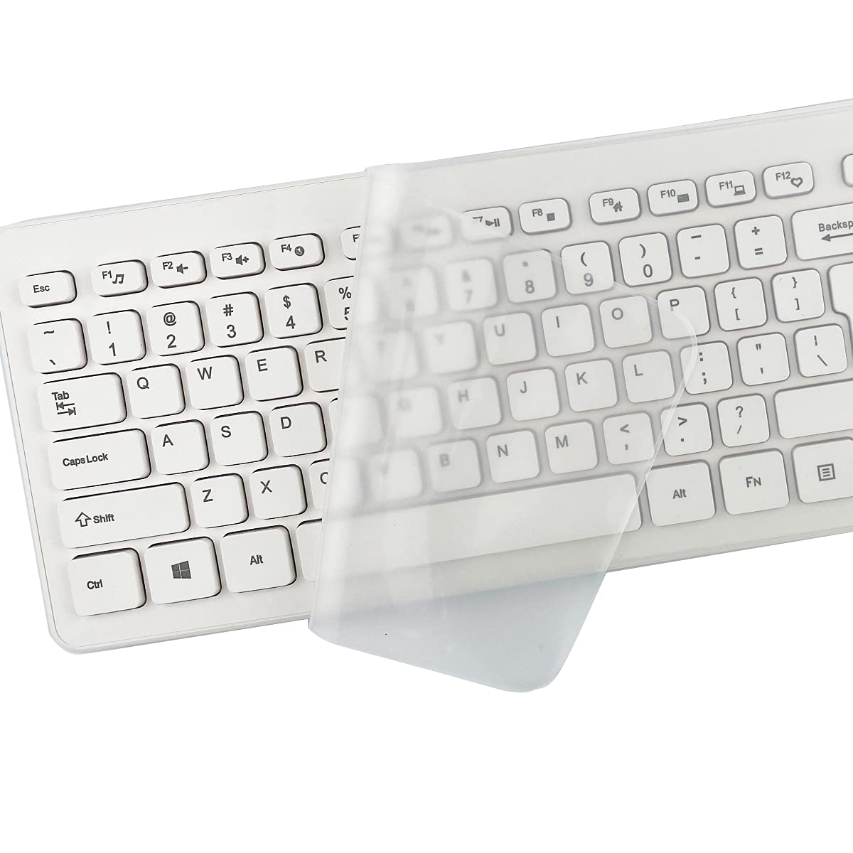 2 Pack Universal Keyboard Cover Skin Design For Standard Size Pc Computer Desktop Keyboards (Size: 17.52'' X 5.51'') Clear Water
