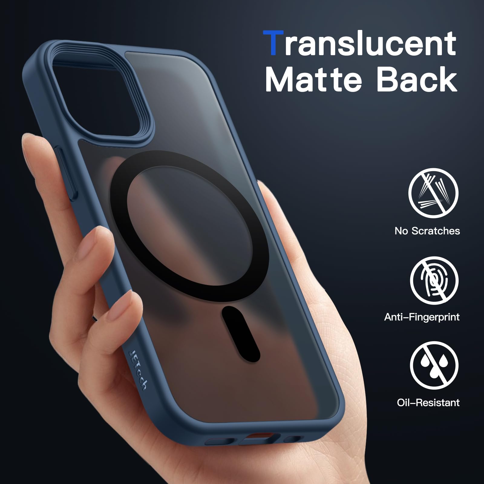 Jetech Magnetic Case For Iphone 12 Mini 5.4 Inch Compatible With Magsafe, Translucent Matte Back Slim Shockproof Phone Cover (St