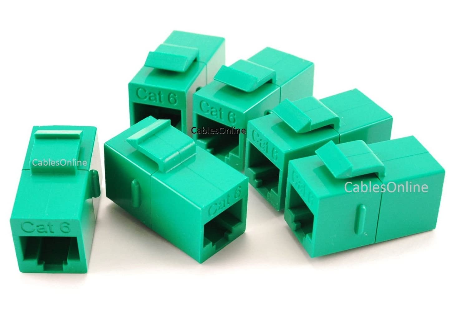 Cablesonline, 6 Pack Cat6 Female/Female Rj45 Ethernet Green Keystone Jack Coupler, Wp C02Gr 6