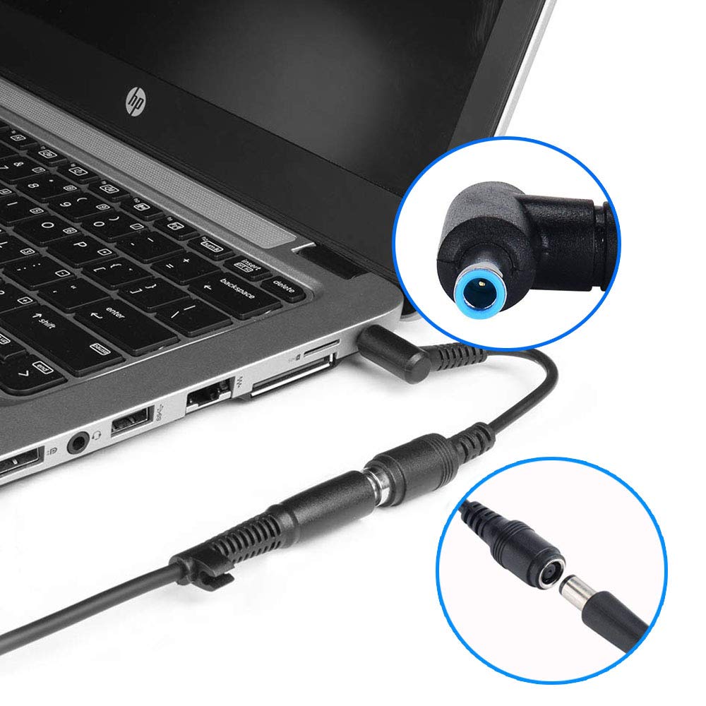 Lvpowa+ For Hp Charger Adapter Tip, 7.4X5.0Mm To 4.5X3.0Mm Tip Connector Converter For Hp Stream Spectre Pavilion Envy Elitebook Split Chromebook Power Cord [2 Pack]