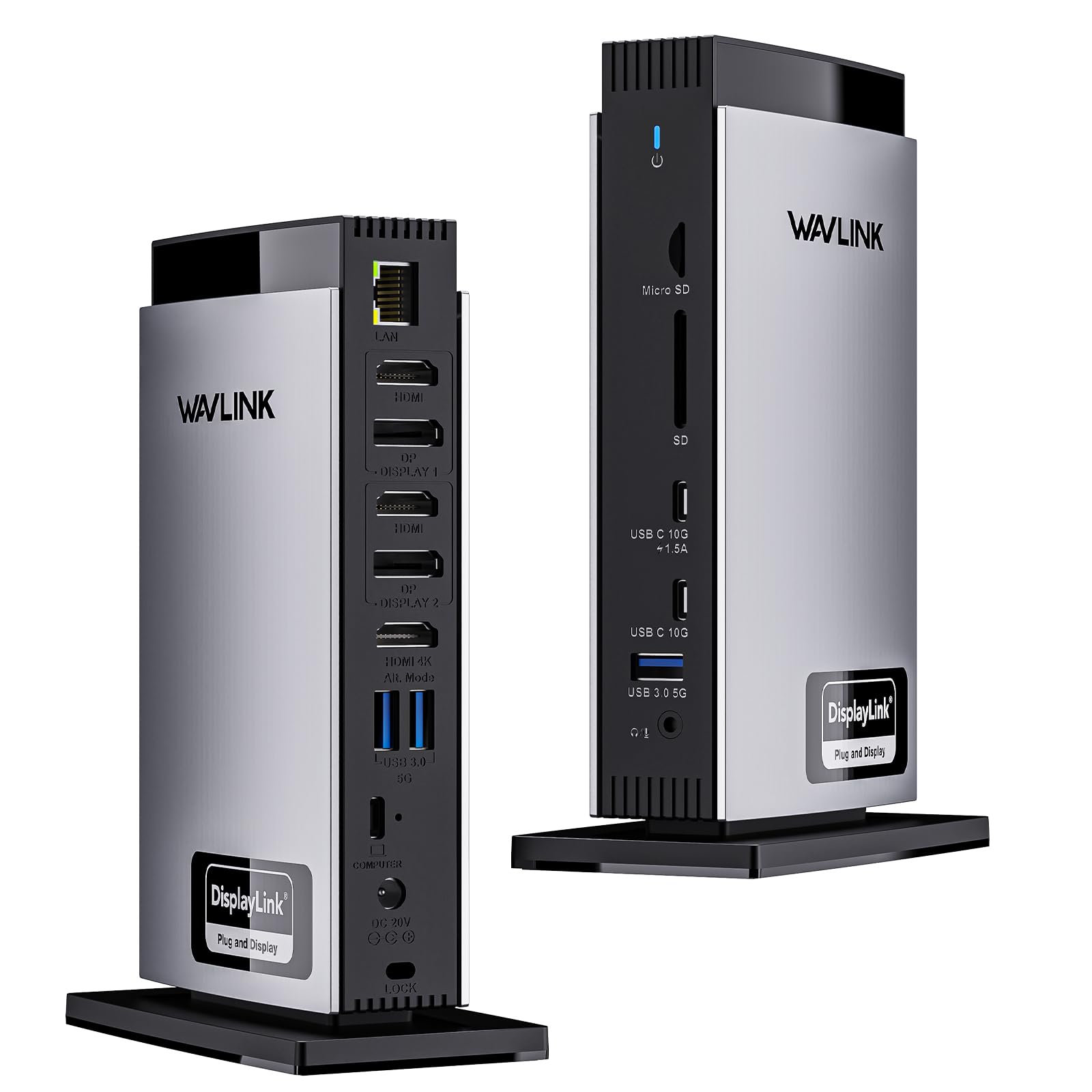 Wavlink Usb C Displaylink Docking Station 15 In 1 With 3 Hdmi,Laptop Docking Station Triple Monitor 4K60Hz,100W Charging For M1 M2 M3 Mac And Windows,5 Usb Ports, 2Dp,Ethernet Port, Audio/Mic, Sd/Tf