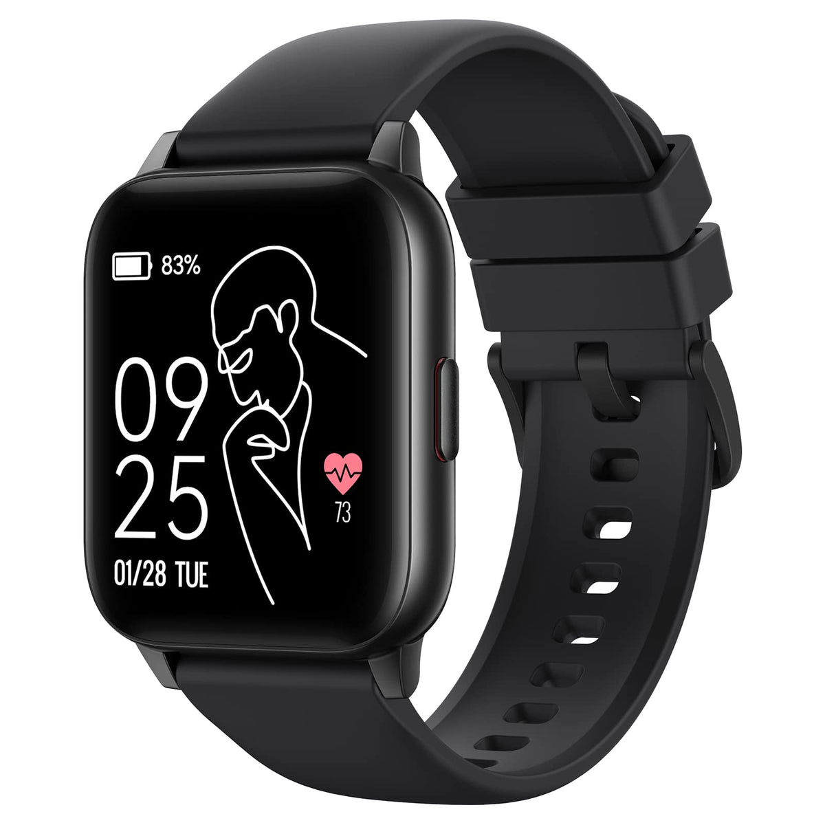 Smart Watch, Parsonver 5Atm Waterproof Fitness Watch For Swimming With 16 Sports Modes, Heart Rate, Blood Oxygen, Sleep Monitor,