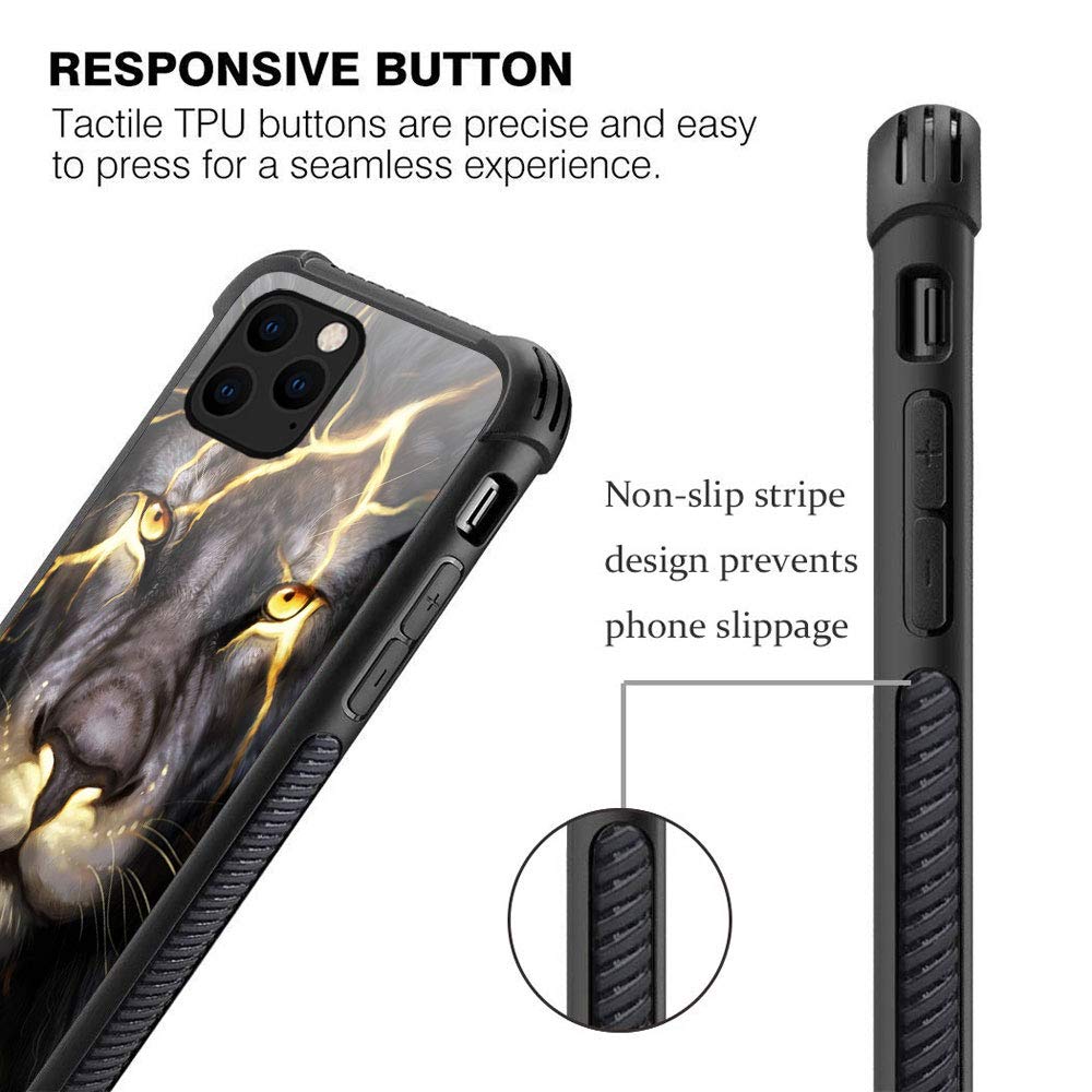 Zhegailian Case Compatible With Iphone 12 Mini,Magma Lion Case For Iphone 12 Mini For Boys Men,Pattern Design Anti Scratch Organ