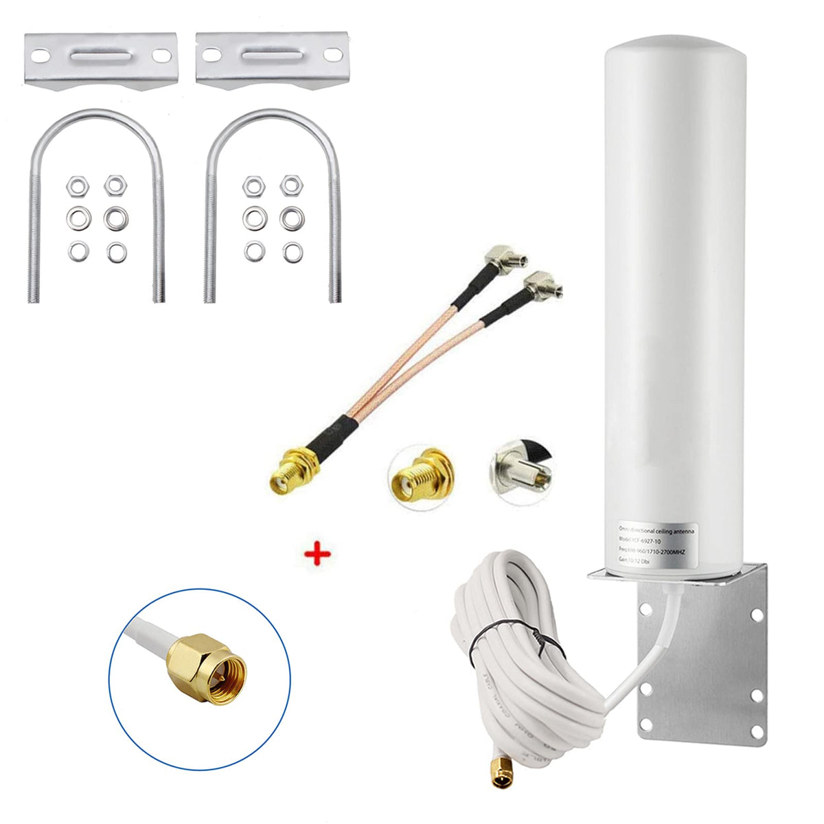 High Gain 10 12Dbi External Sma Male/Dual Ts9 3G 4G Lte Bracket Mount Long Range Antenna For Netgear Nighthawk M1 Mr1100 Verizon