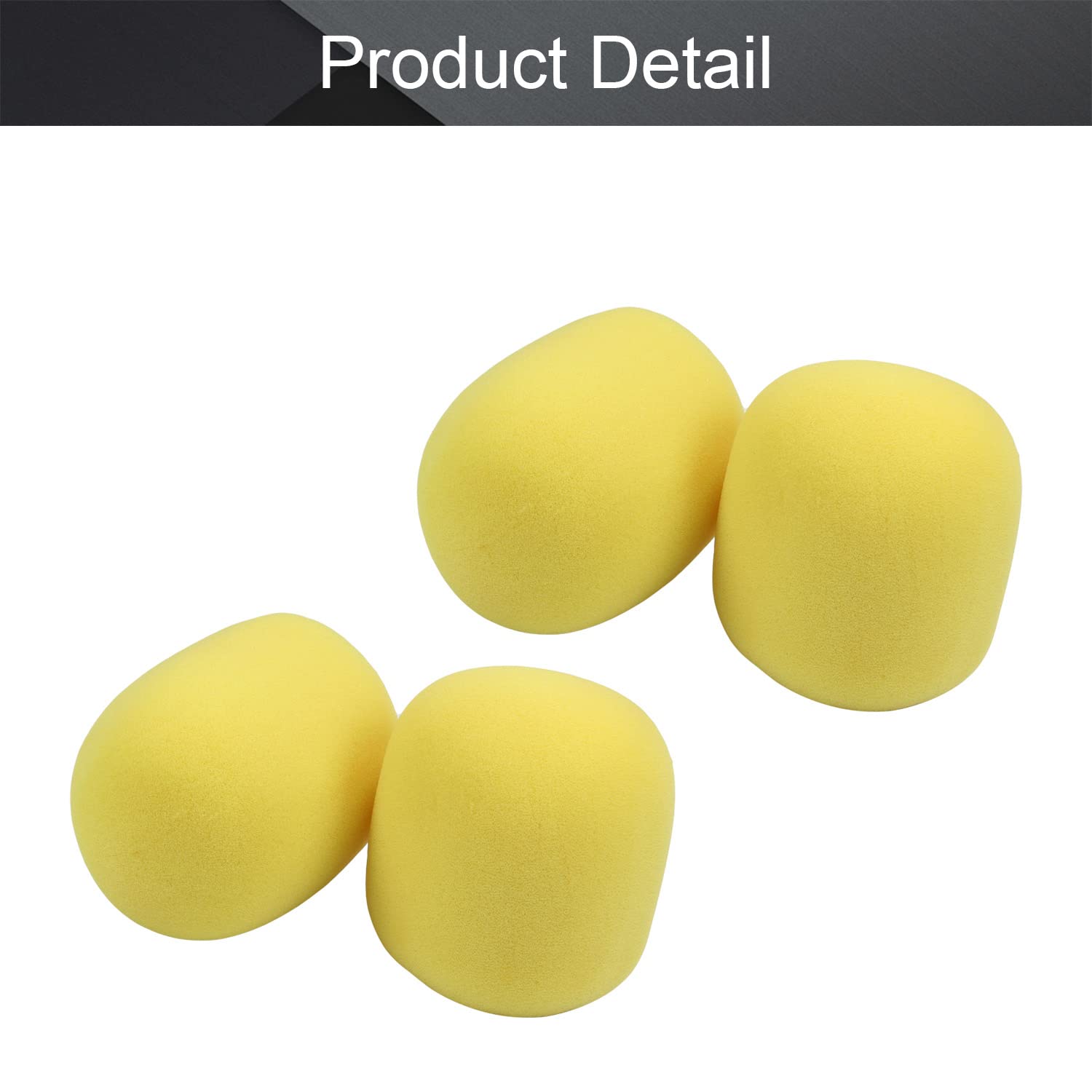 Fielect 5Pcs Microphone Cover Sponge Foam Mic Cover Handheld Microphone Windscreen Shield Protection Micro Foam Filter Yellow For Ktv Broadcasting