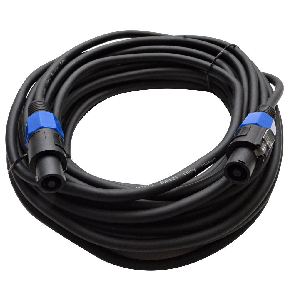 Seismic Audio - Tw12S50 (Pack Of 4) - 50 Foot Speakon To Speakon Pa/Dj Speaker Cable - 2 Conductor - 12 Guage