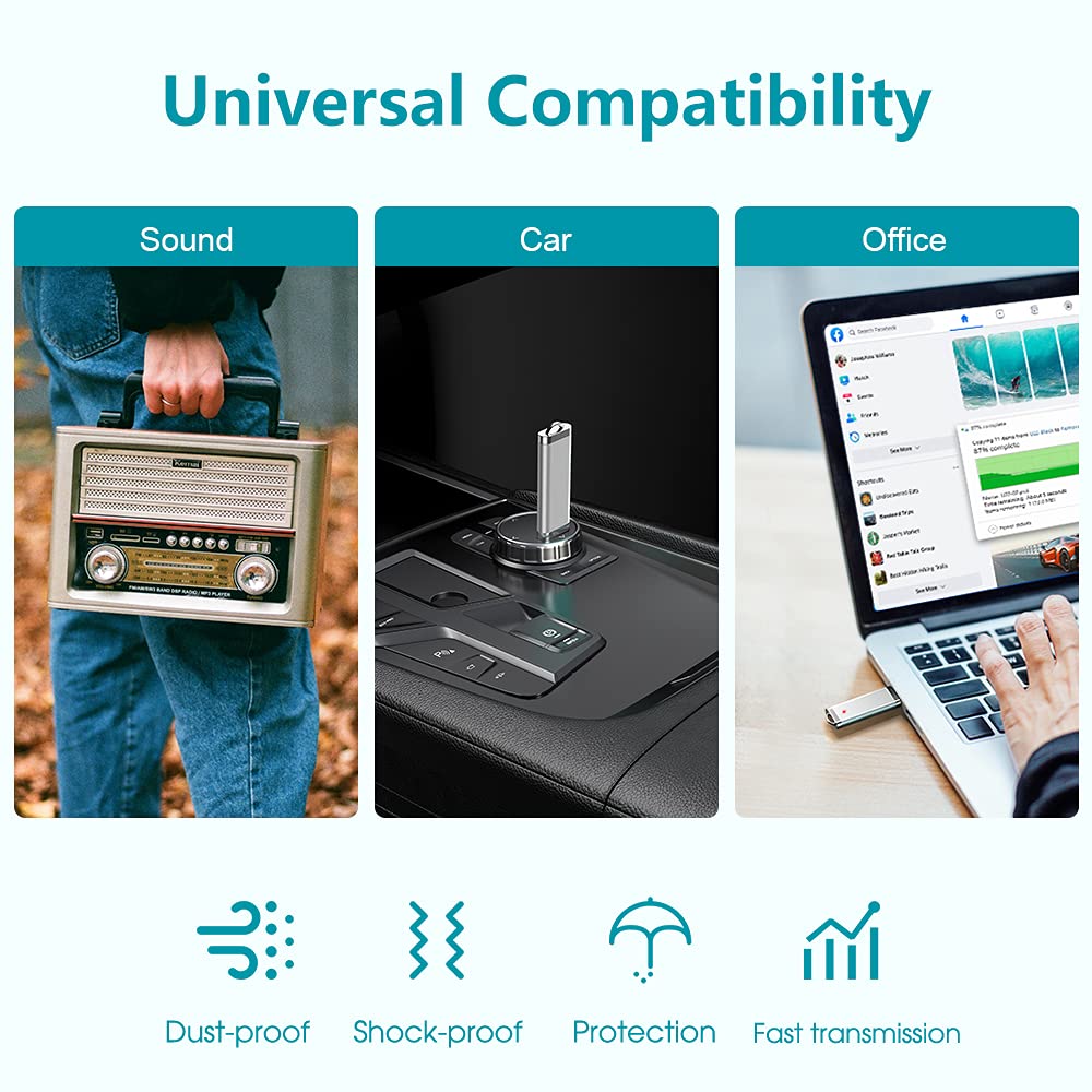 Kexin 10 Pack 32 Gb Flash Drive 32Gb Usb Flash Drive Thumb Drive Usb2.0 Metal Pen Shape Memory Stick Silver 10 Pack