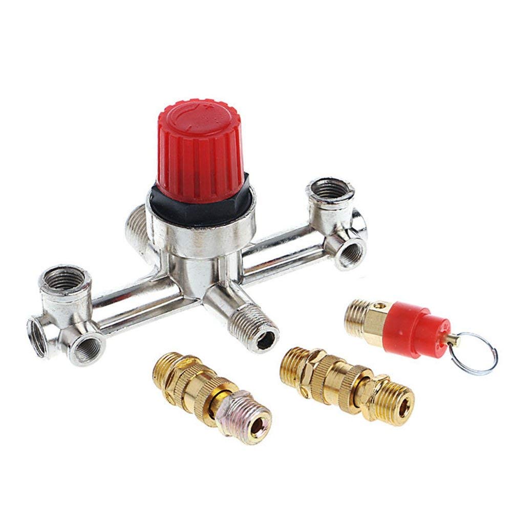Liyafy 90 120 Psi Air Compressor Pressure Control Switch With Pressure Regulator Gauges Relief Safety Valve Fittings Set