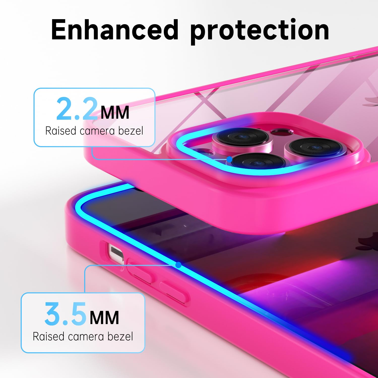 Loeoel For Iphone 13 Pro Case Clear, Transparent Hybrid 13 Pro Case [Hard Plastic & Soft Silicone Bumper] Acrylic Non Yellowing