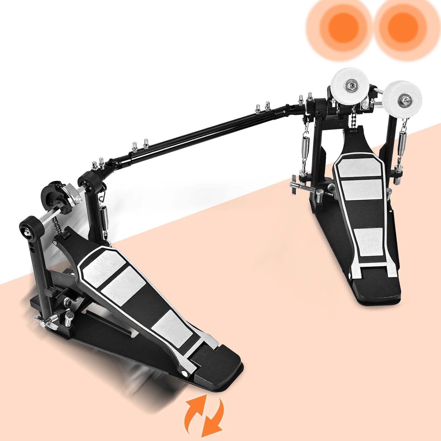 Tipatyard Double Bass Drum Pedals Double Drum Pedal For Drum Set Kit And Electronic Drums | Single Chain