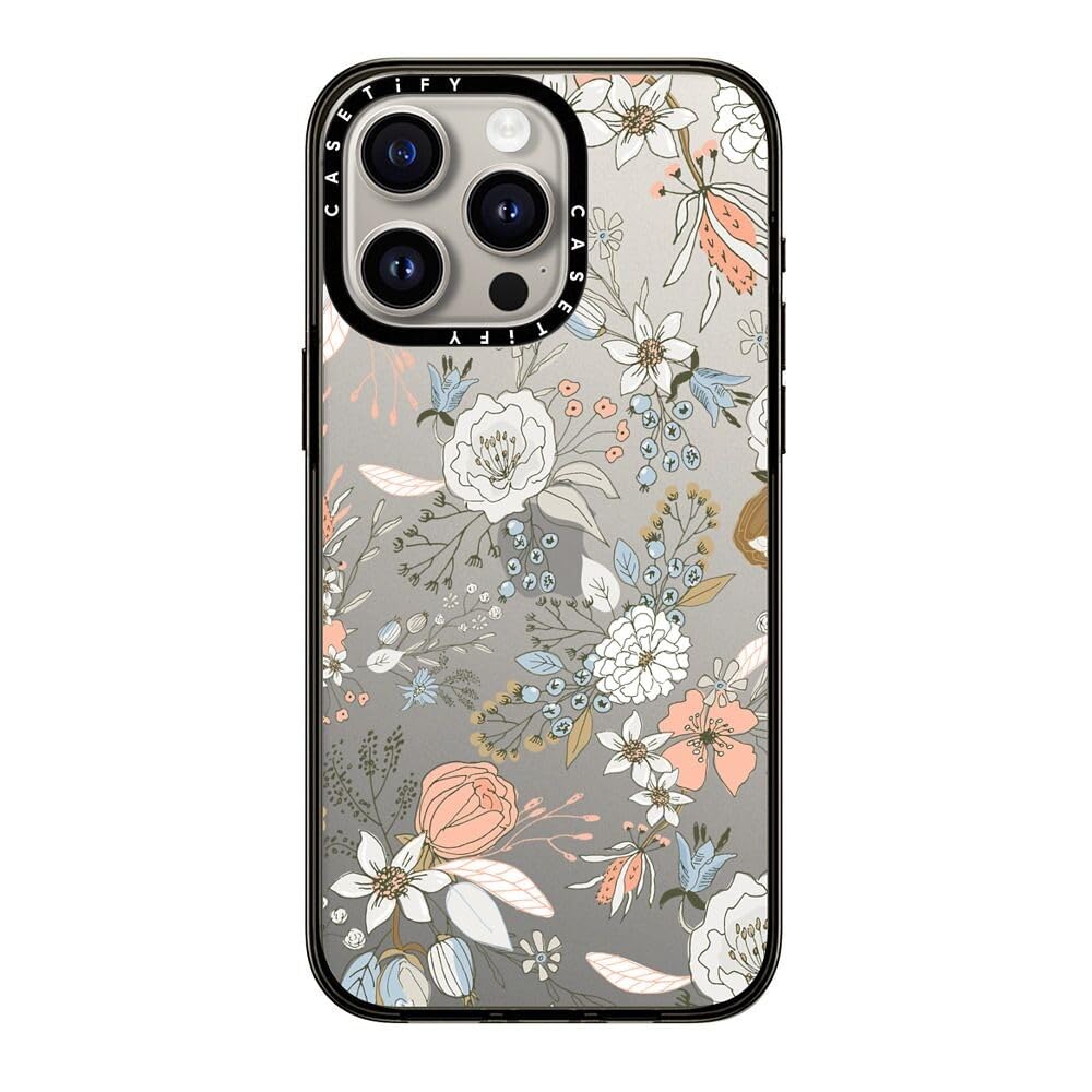 Casetify Compact Case For Iphone 15 Pro Max [2X Military Grade Drop Tested / 4Ft Drop Protection]   Abstract Modern Coral White