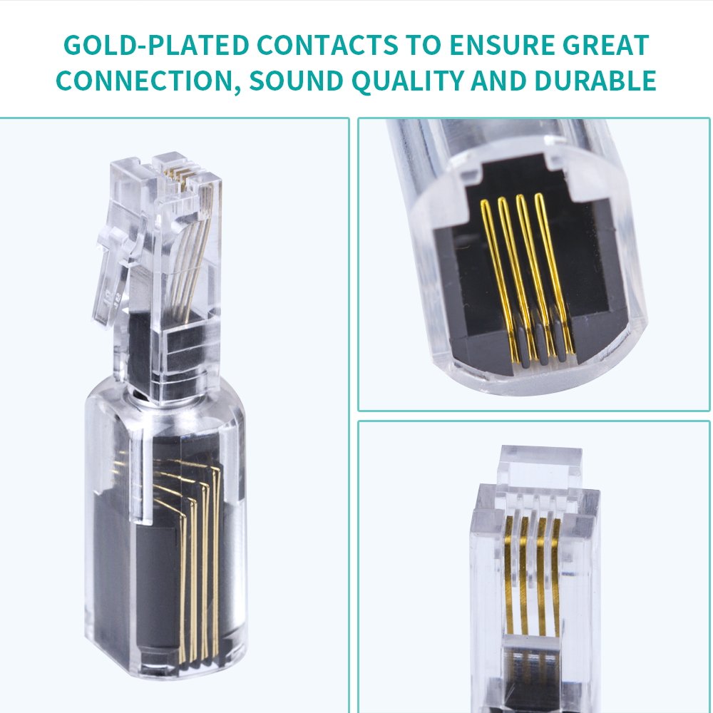 Yolistic (Value Pack Of 4 360 Phone Cord Detangler Landline Telephone Extended Rotating Black