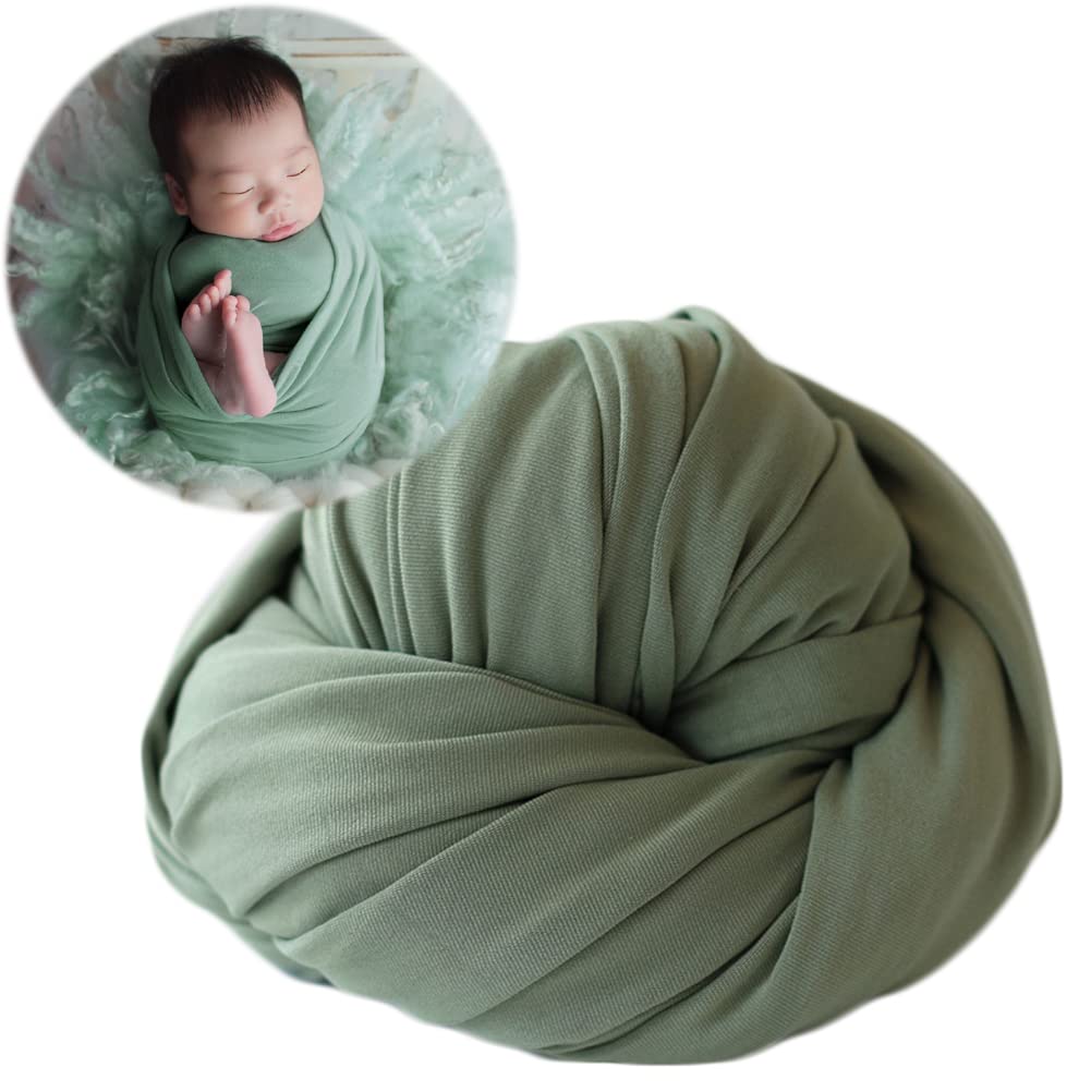 Zeroest Newborn Photography Stretch Wrap Boy Girl Baby Wraps Photography Props Baby Photo Prop Stretch Blanket For Baby (Green)