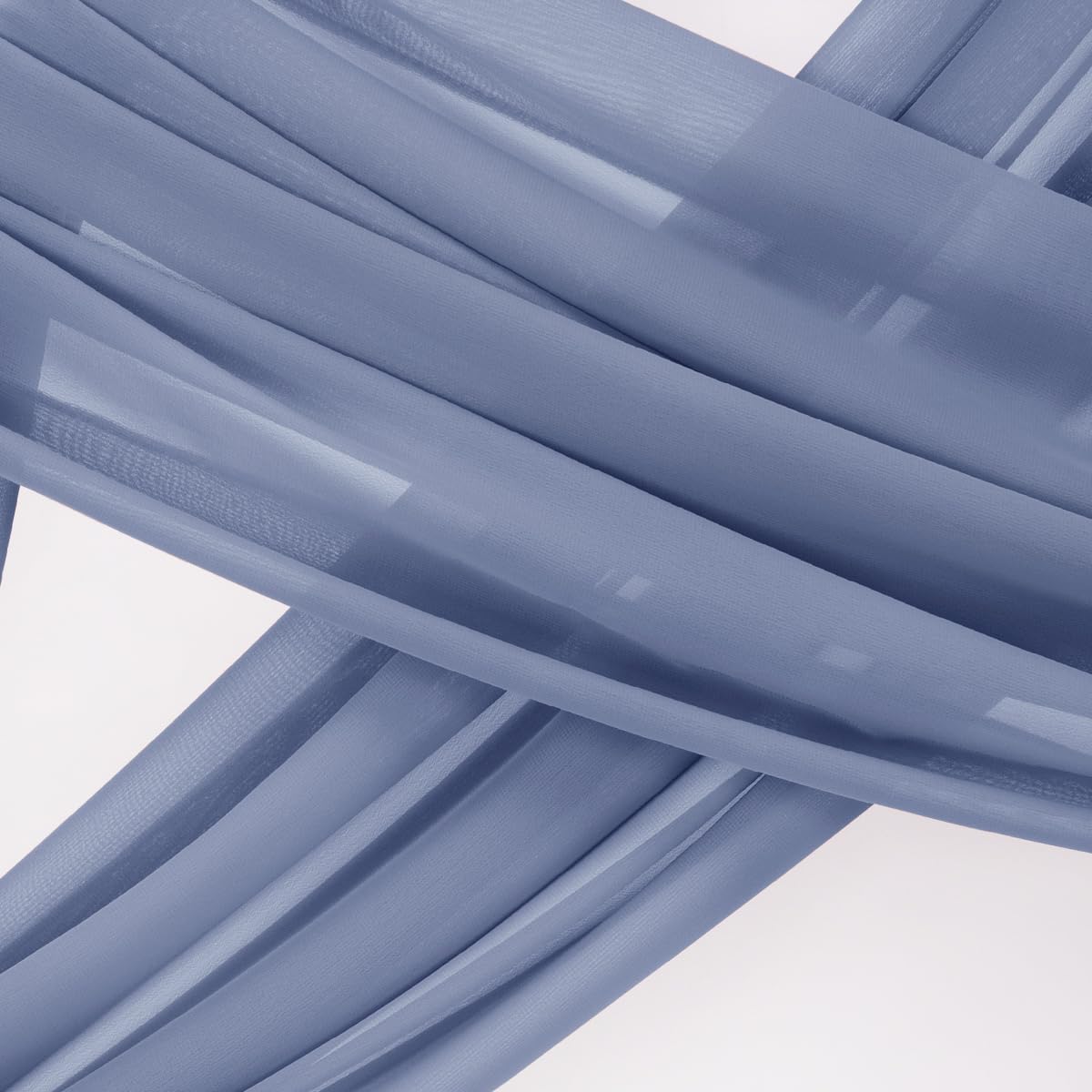 Socomi Wedding Arch Draping Fabric 1 Panel 29'' X 19Ft Dusty Blue Sheer Chiffon Curtain Drapes 6 Yards For Wedding Ceremony Birt