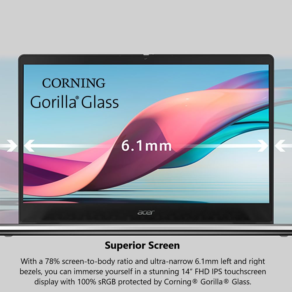 Acer Chromebook Spin 514 Cp514-3Hh-R6Vk Laptop | Amd Ryzen 5 5625C | 14 Fhd Ips Touch Display | 8Gb Lpddr4X | 128Gb Emmc | Wi-Fi