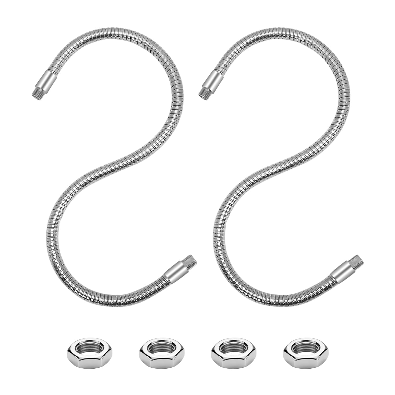 2PCS 23.6 Gooseneck Tubing Flexible 25/64 Male Thread Alloy Steel Metal Arm