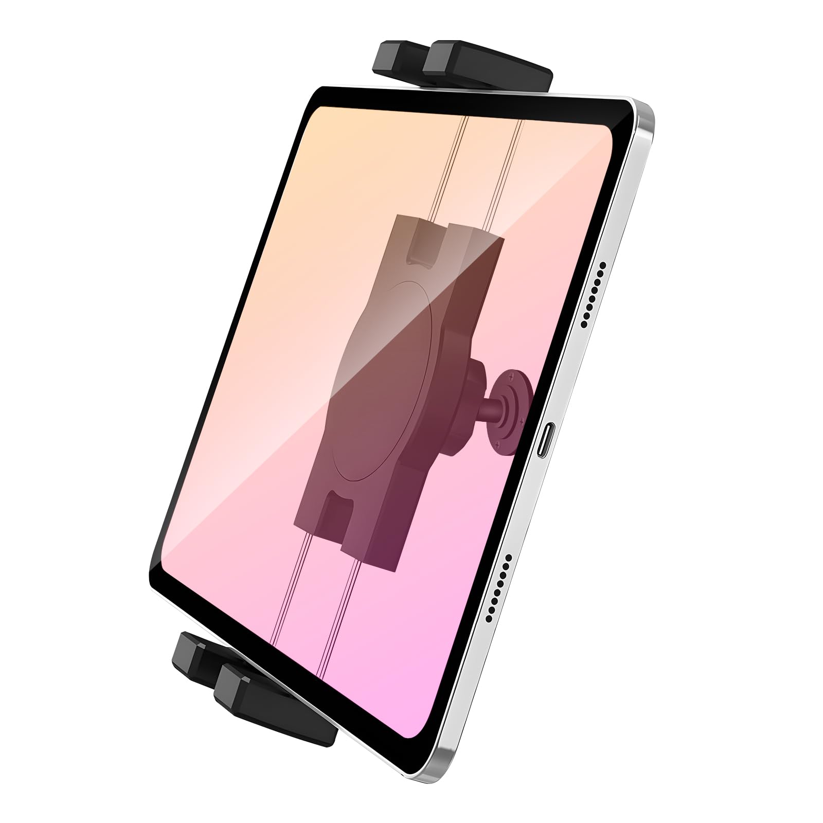 Universal Tablet Wall Mount Holder For Ipad, 360 Rotation Heavy Duty Drilled Metall Base Tablet Mount Stand For 4.7 12.9'' Ipad
