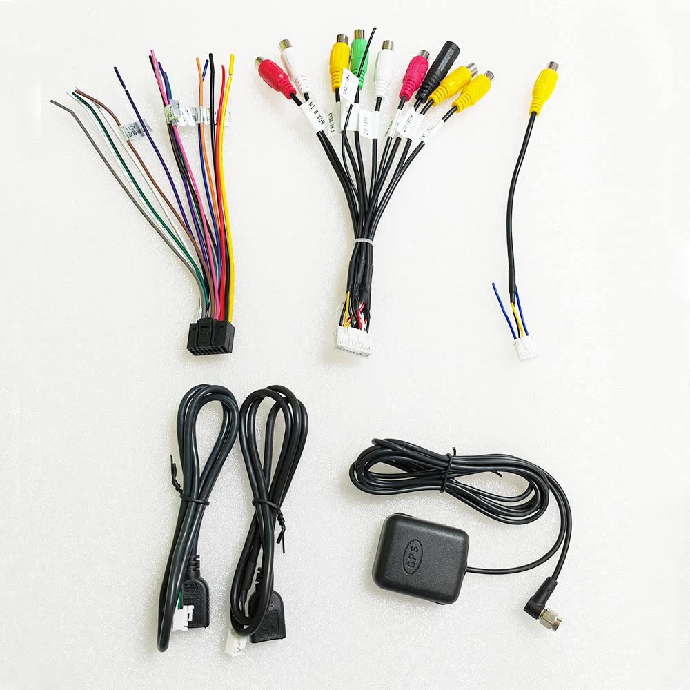 For Android Car Radio Stereo Power Cable Rca Video Audio Cam In Adapter Usb Cables Gps Antenna Aftermarket Android Radio Accesso