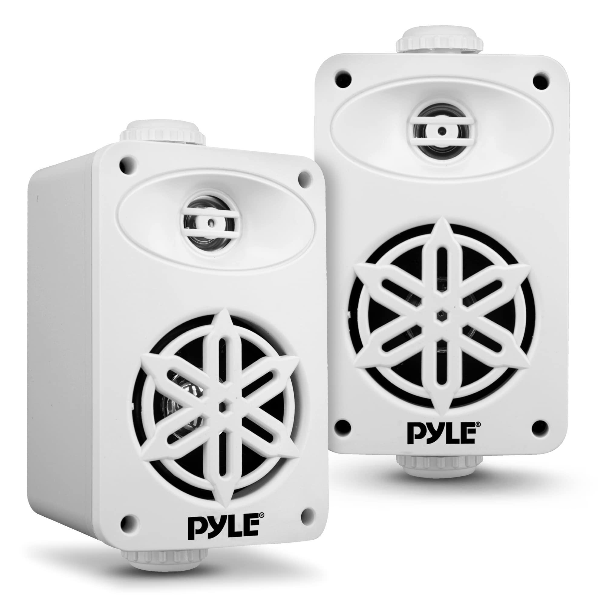 PyleUsa Indoor Outdoor Speakers Pair - 200 Watt Dual Waterproof 3.5 2-Way Full Range Speaker System w/ 1/2 High Compliance Polym