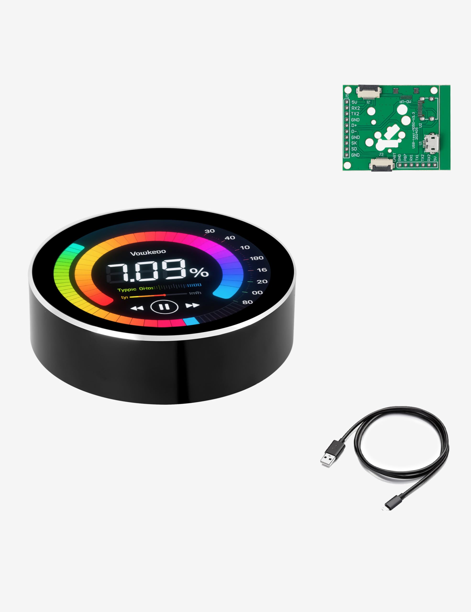 UEAIDISP ESP32-C3 Round Knob Display 1.28 Inch 240240 IPS TFT esp32 Development Board with Display for LVGL WiFi BLe Uart Rotary