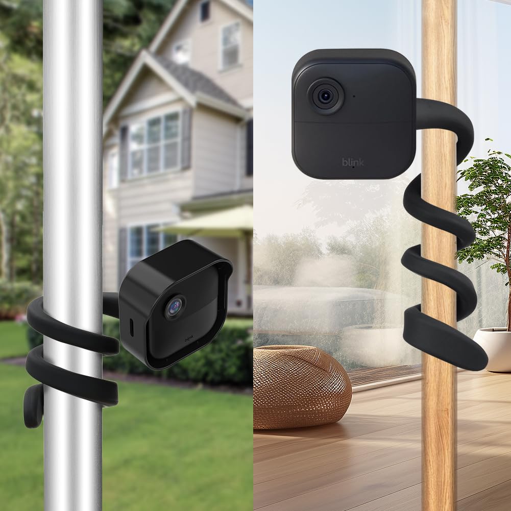 Gresur All New Flexible Twist Mount Compatible With Blink Outdoor (4Th &3Rd Gen), Weather Proof Protective Housing For Blink Camera System (Black, 2Pack)