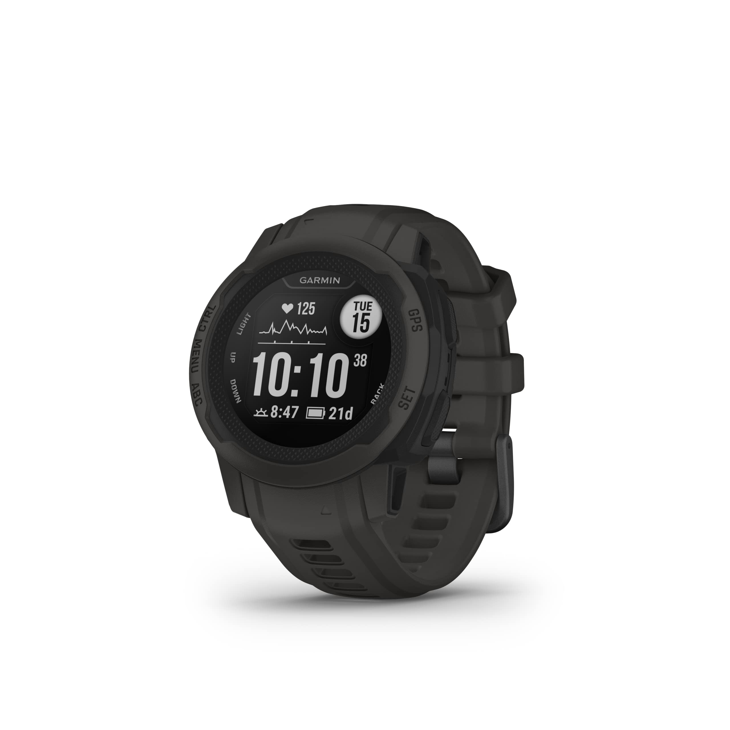 Garmin Instinct 2S, Smaller-Sized GPS Outdoor Watch, Multi-GNSS Support, Tracback Routing, Graphite, 40 MM