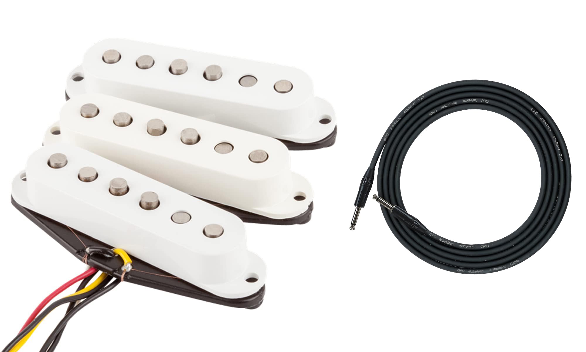 Fender Tex-Mex Stratocaster Pickups Bundle with Instrument Cable