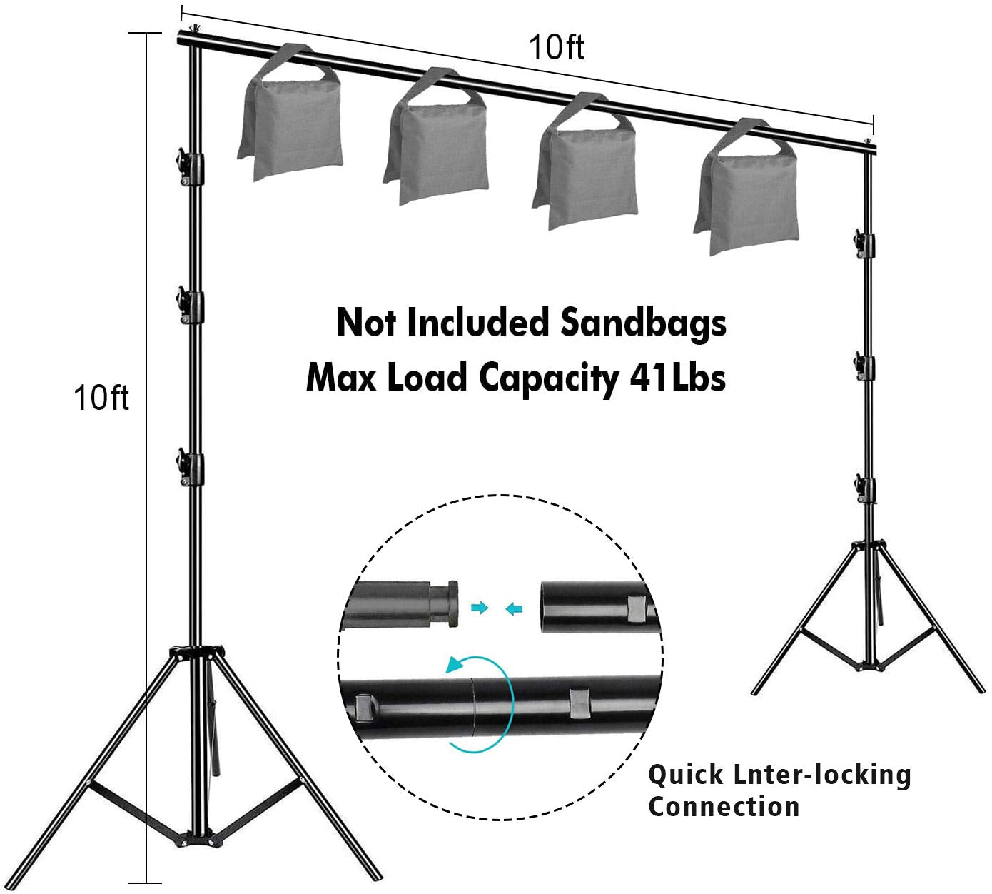 Slow Dolphin Photo Video Studio 10 X12Ft 100% Cotton Muslin Chromakey Green Screen Backdrop With 10 X 10Ft Stand Photography Background Support System Kit Clamp, Carry Bag